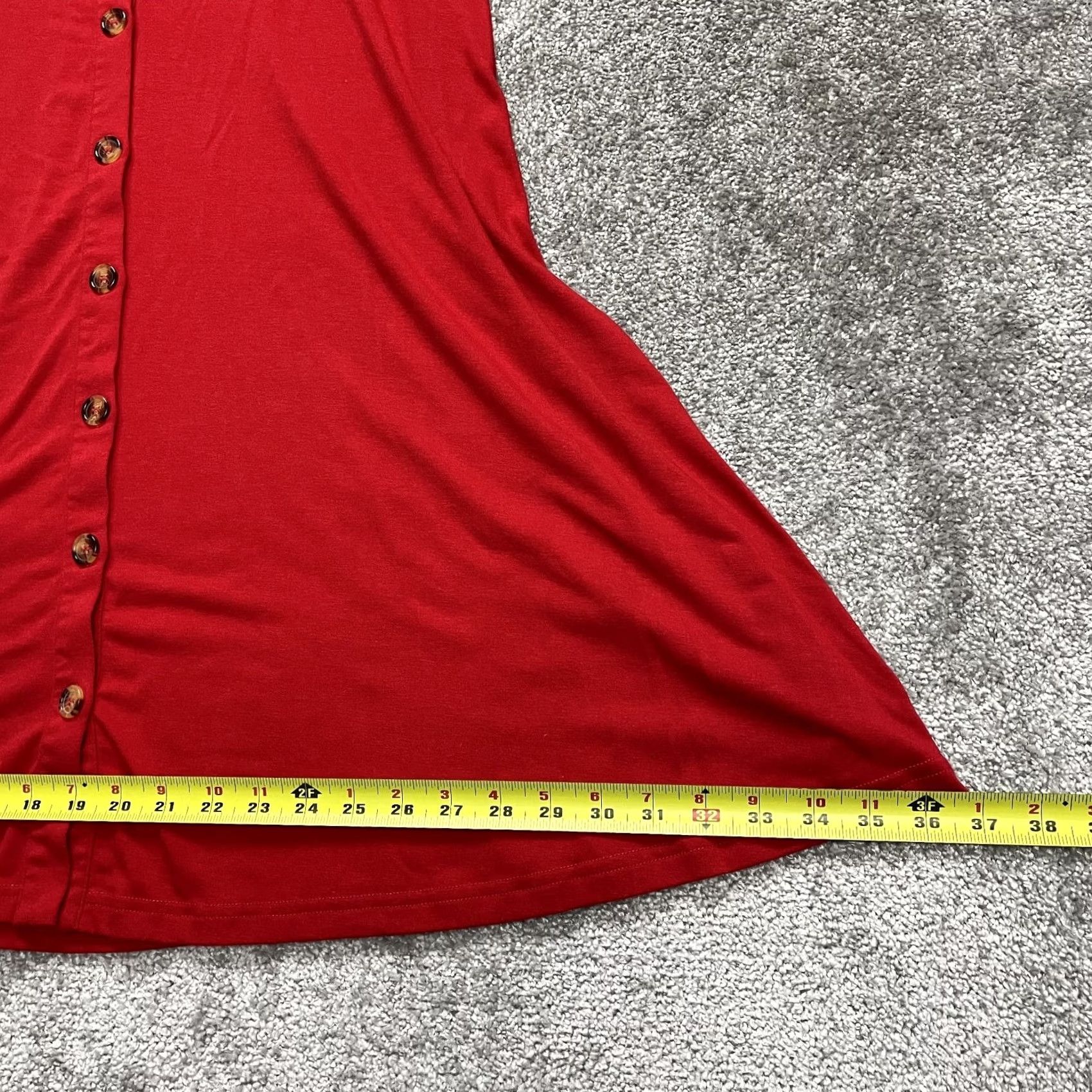 Vintage Berydress Dress Womens XL Red Button Up Midi Sleeveless A-Line Shirt Dress Casual Party/Cocktail Travel Designed by Berydress (USA Theme) White? Size XL / US 12-14 / IT 48-50 - 4 Thumbnail