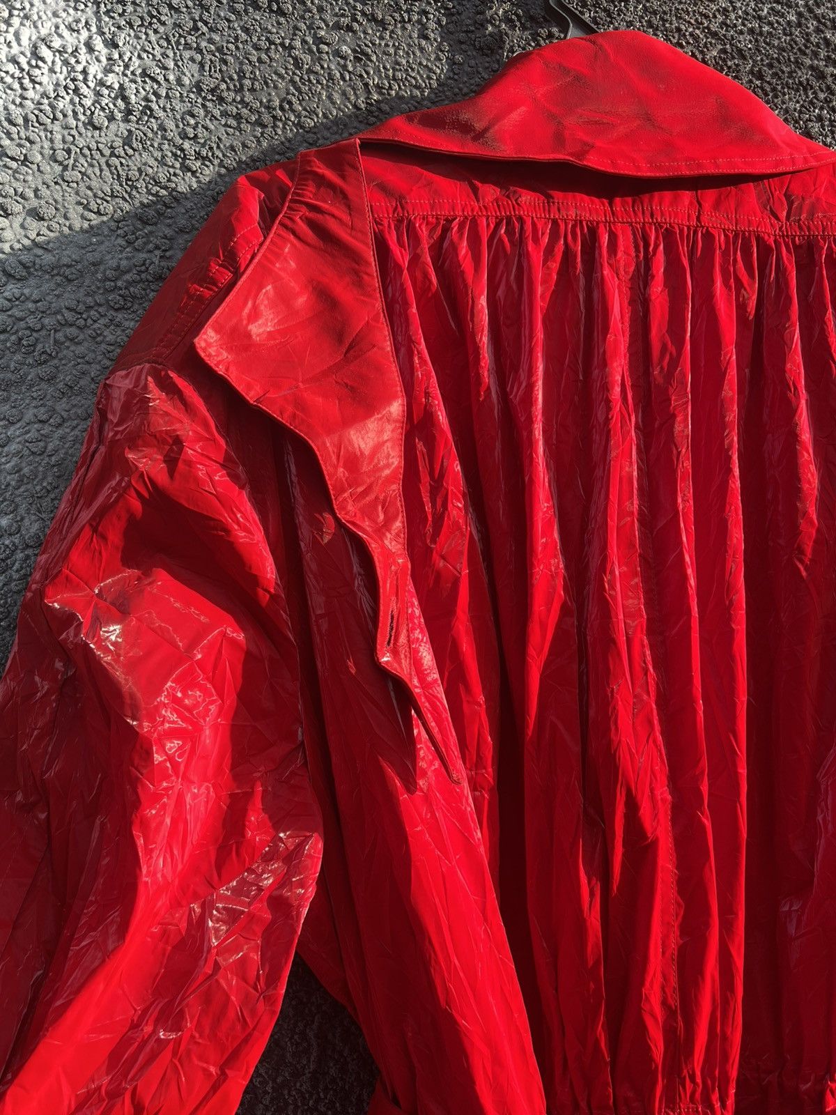 Mugler Belted Glossy Red Trench Coat Size XS / US 0-2 / IT 36-38 - 8 Thumbnail