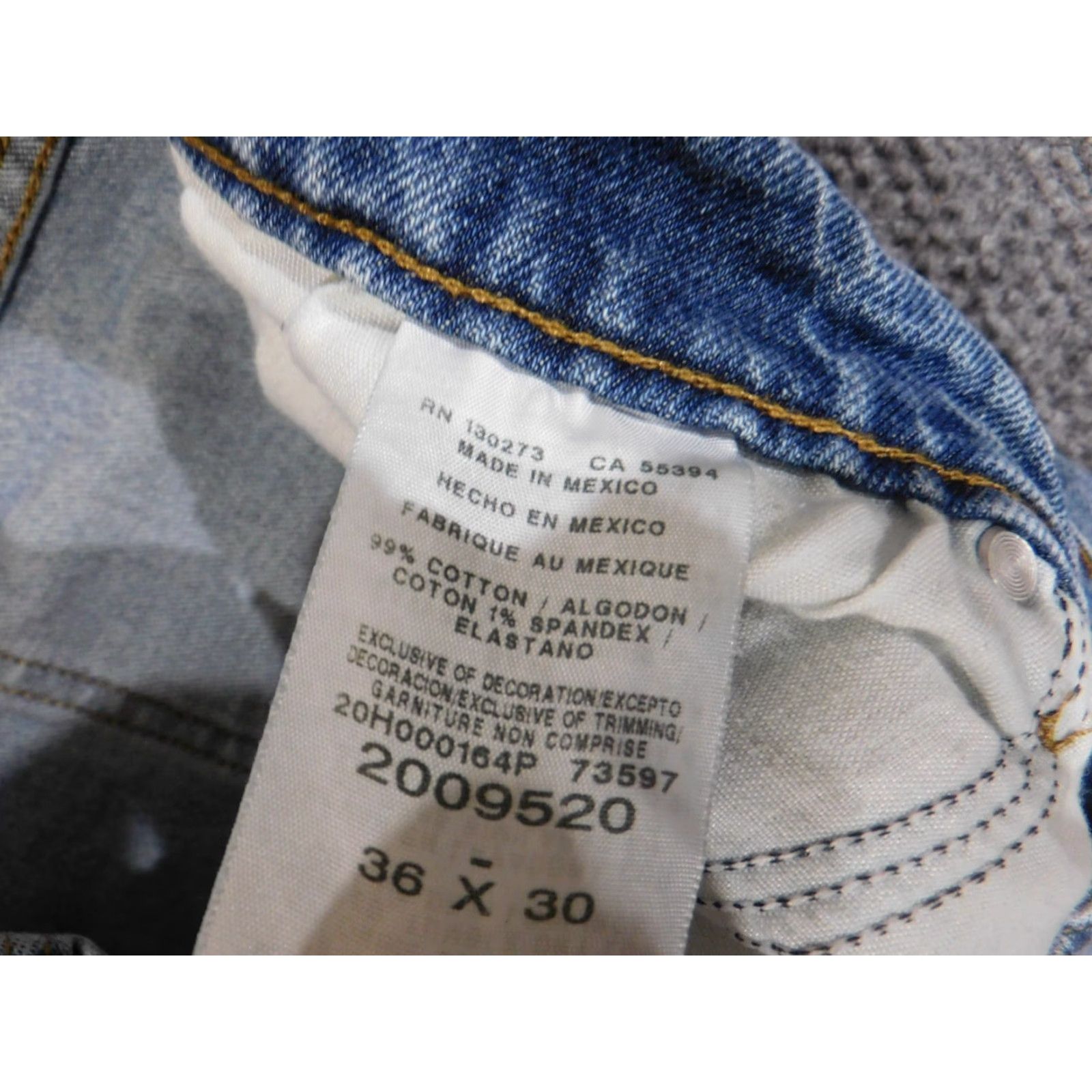 Lee Lee Jeans Men Jeans 36x30 Light Blue Distressed Denim Work Straight Regular USA Pocket Zipper Mid Rise 30 In Inseam Size US 36 / EU 52 - 5 Thumbnail