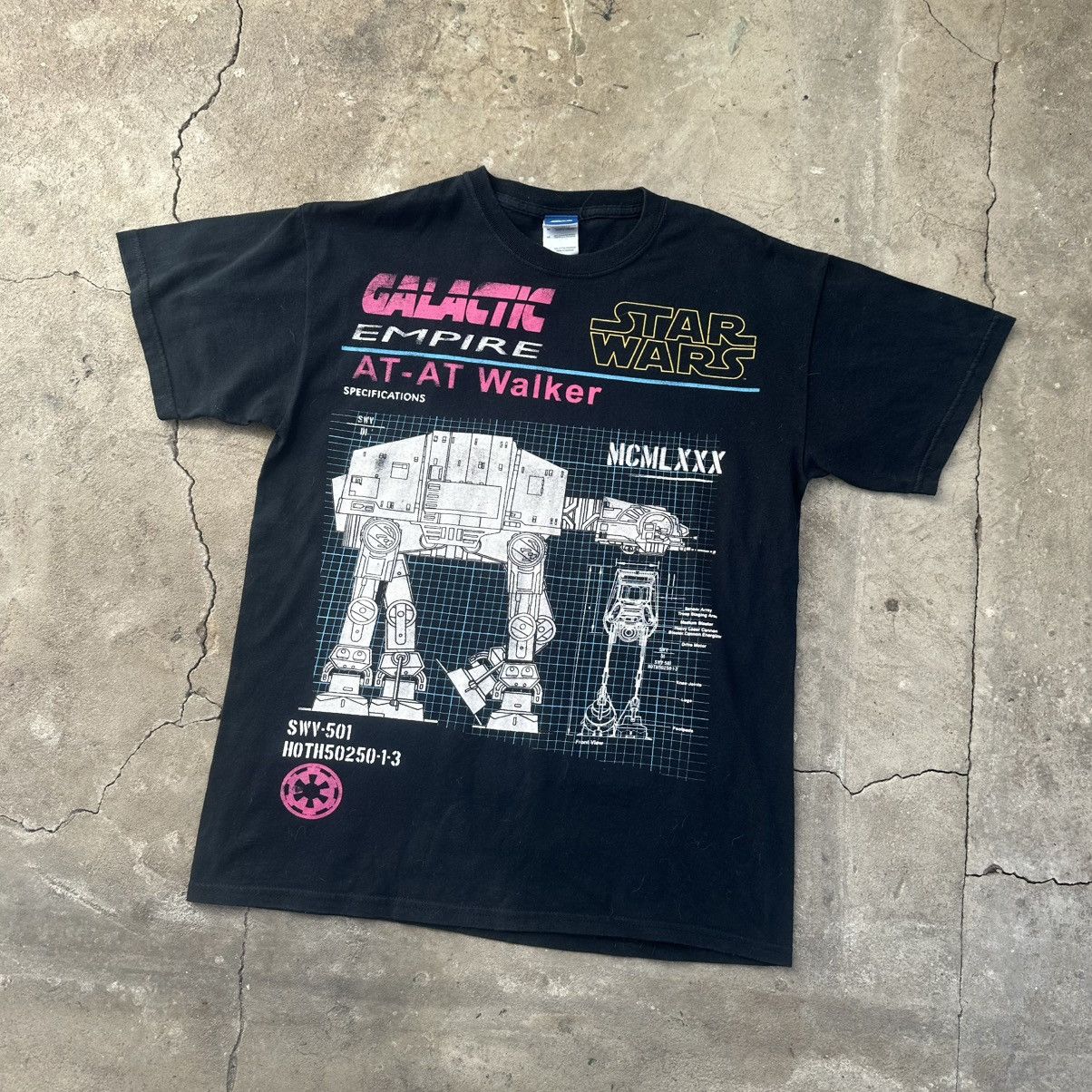 Gildan × Star Wars × Vintage Star Wars At-At Walker black t-shirt M Size US M / EU 48-50 / 2 - 2 Thumbnail