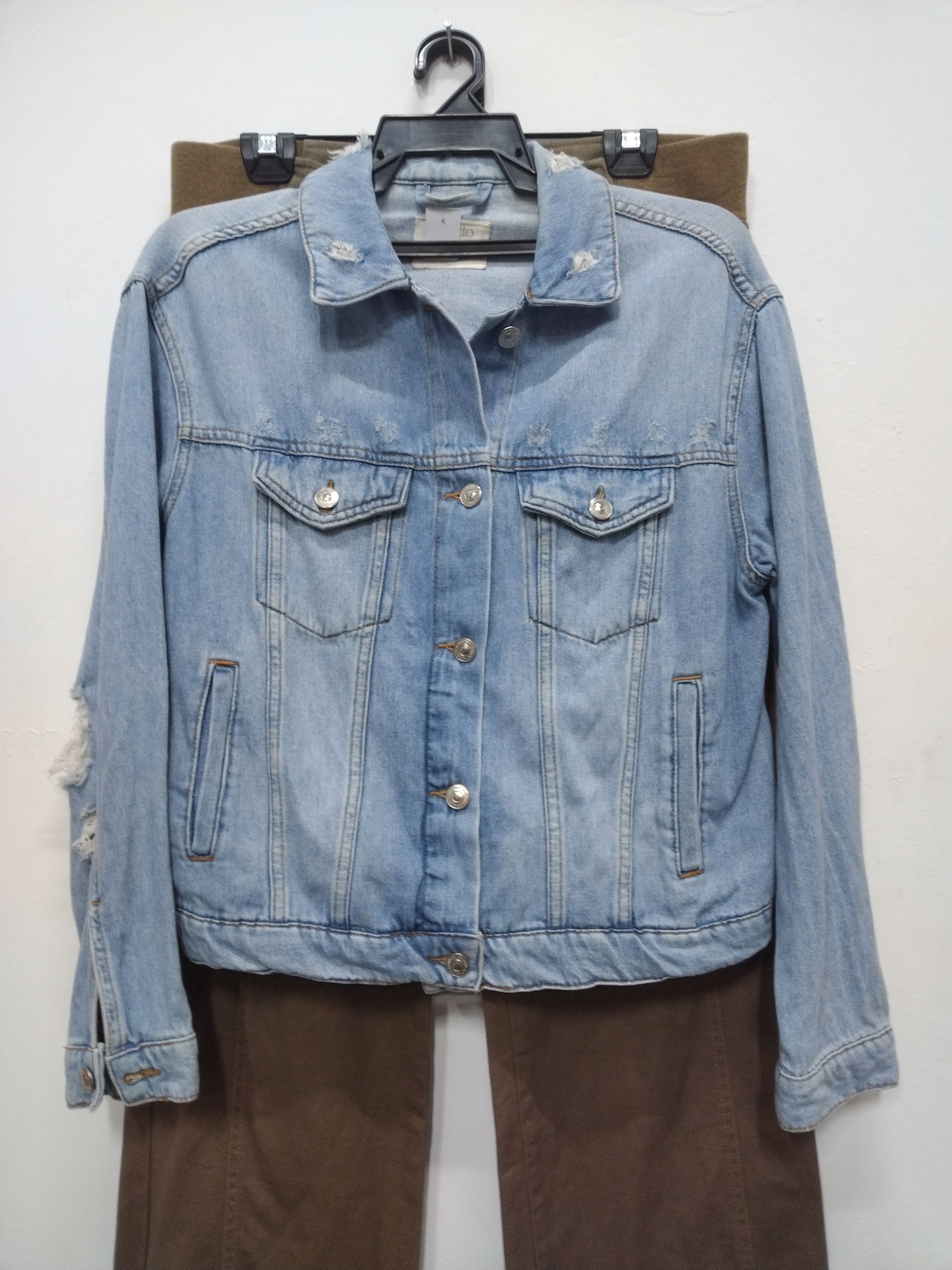 Seditionaries Vintage Distressed Design embroidered De Facto Denim Jacket Size L / US 10 / IT 46 - 8 Thumbnail