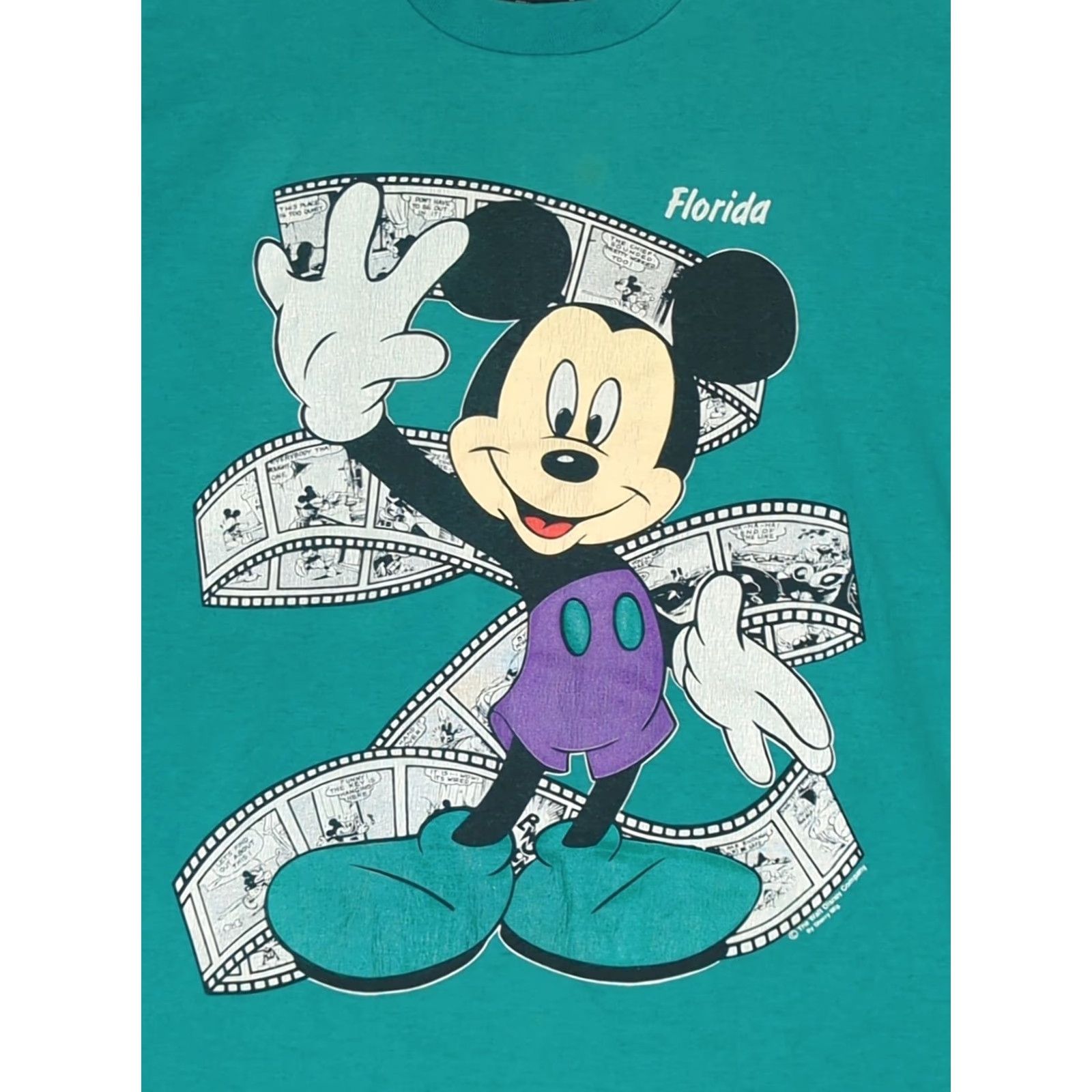 Fruit Of The Loom VINTAGE Mickey Mouse T-Shirt Mens XL Green 90s Crew Neck Short Sleeve Fruit of the Loom Disney Logo Cartoon All Seasons 80s 90s Mens Size US XL / EU 56 / 4 - 2 Thumbnail
