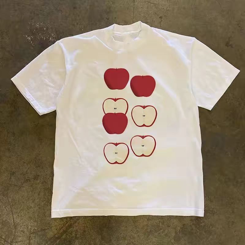 Vintage White washed vintage apple print cotton t-shirt Size US M / EU 48-50 / 2 - 1 Thumbnail