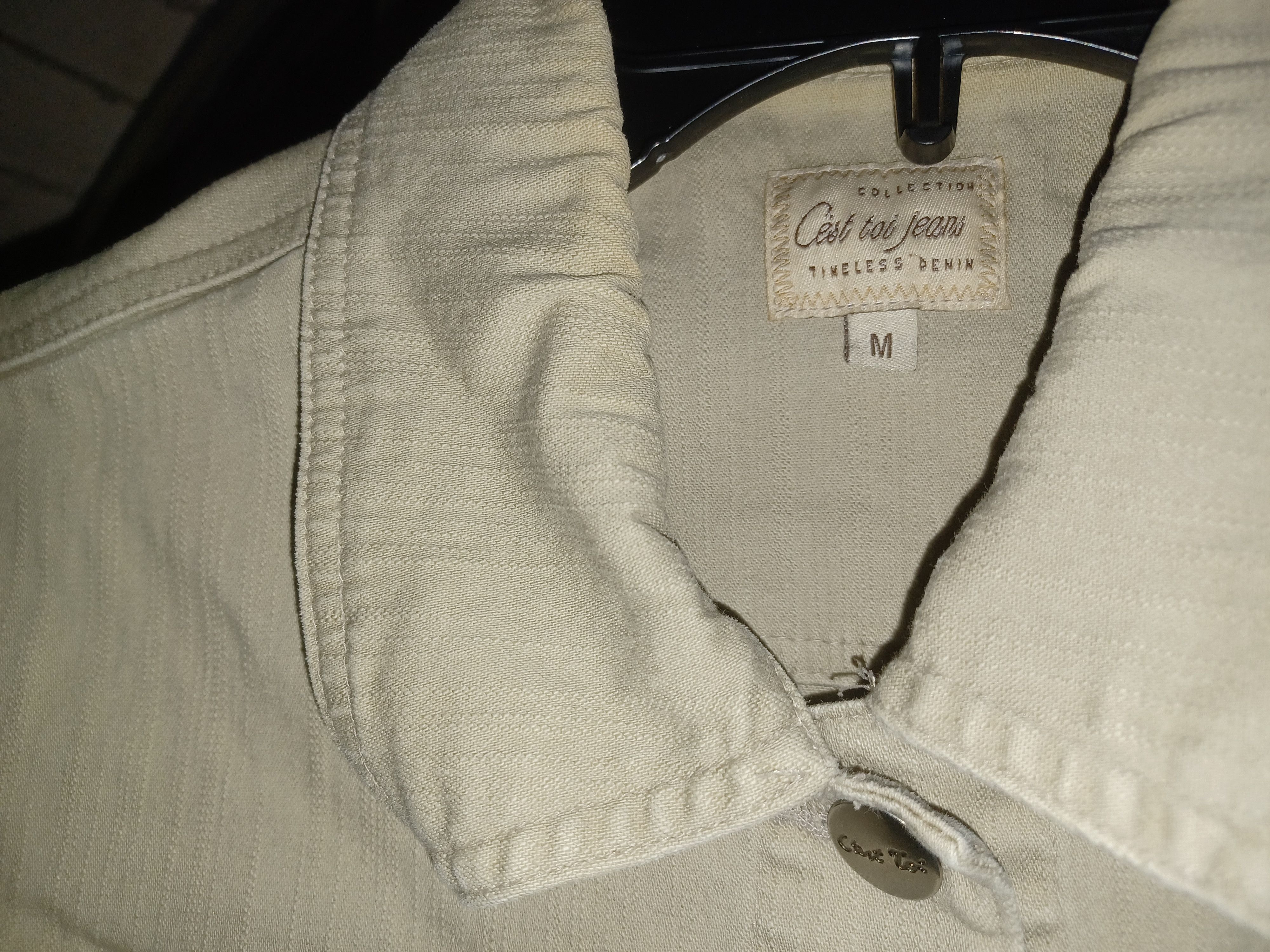 Other Cest toi Jeans Women's Denim Jacket Medium Tan Size M / US 6-8 / IT 42-44 - 3 Thumbnail