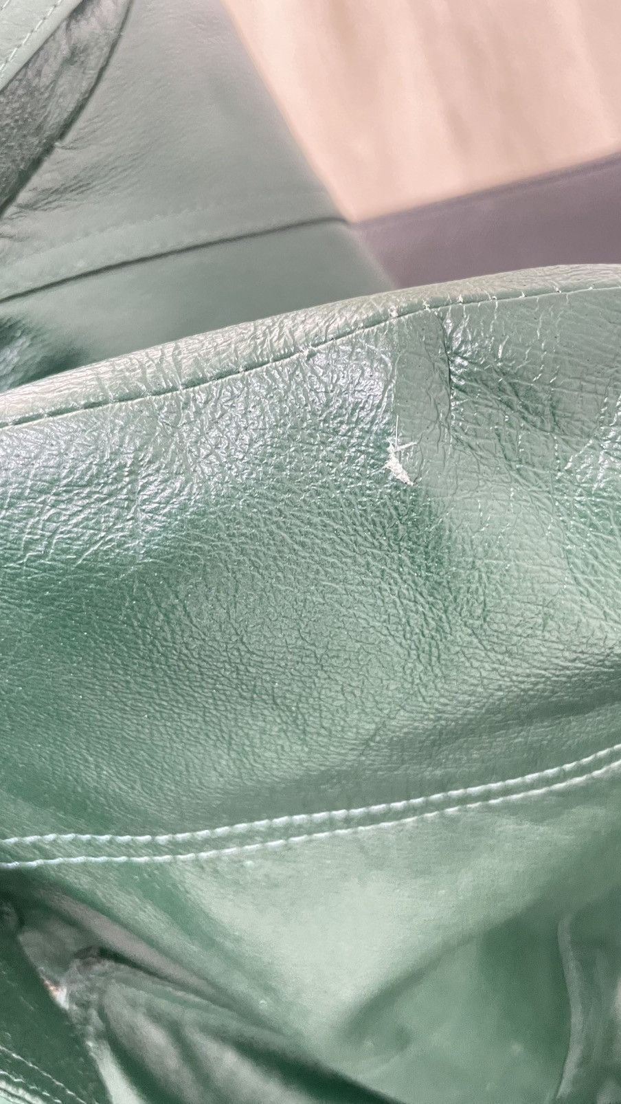 American Apparel × Vintage Vintage Green Leather Bomber Jacket Size US M / EU 48-50 / 2 - 6 Thumbnail