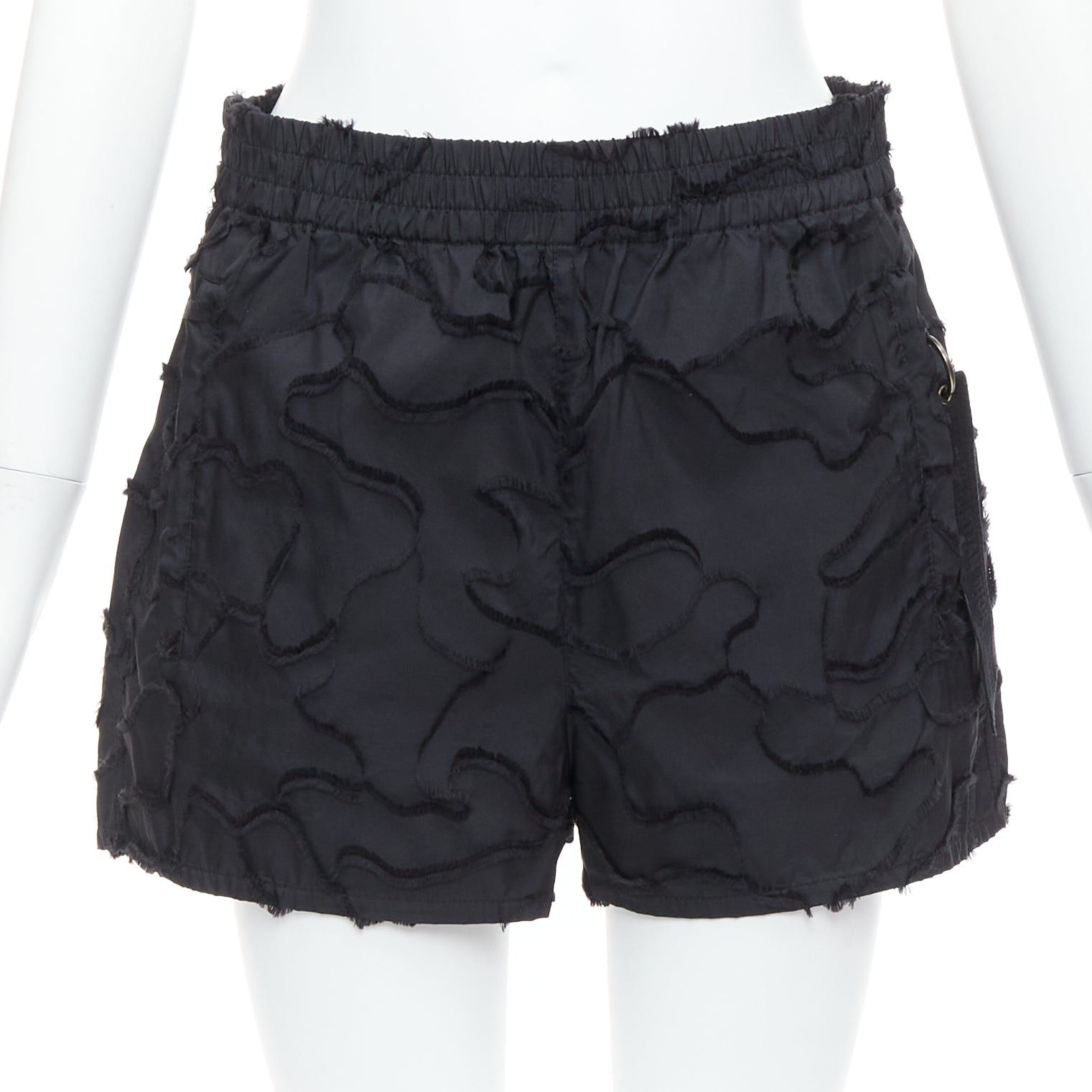 Dior CHRISTIAN DIOR black camouflage patch applique logo shorts FR36 S Size 27" / US 4 / IT 40 - 1 Thumbnail