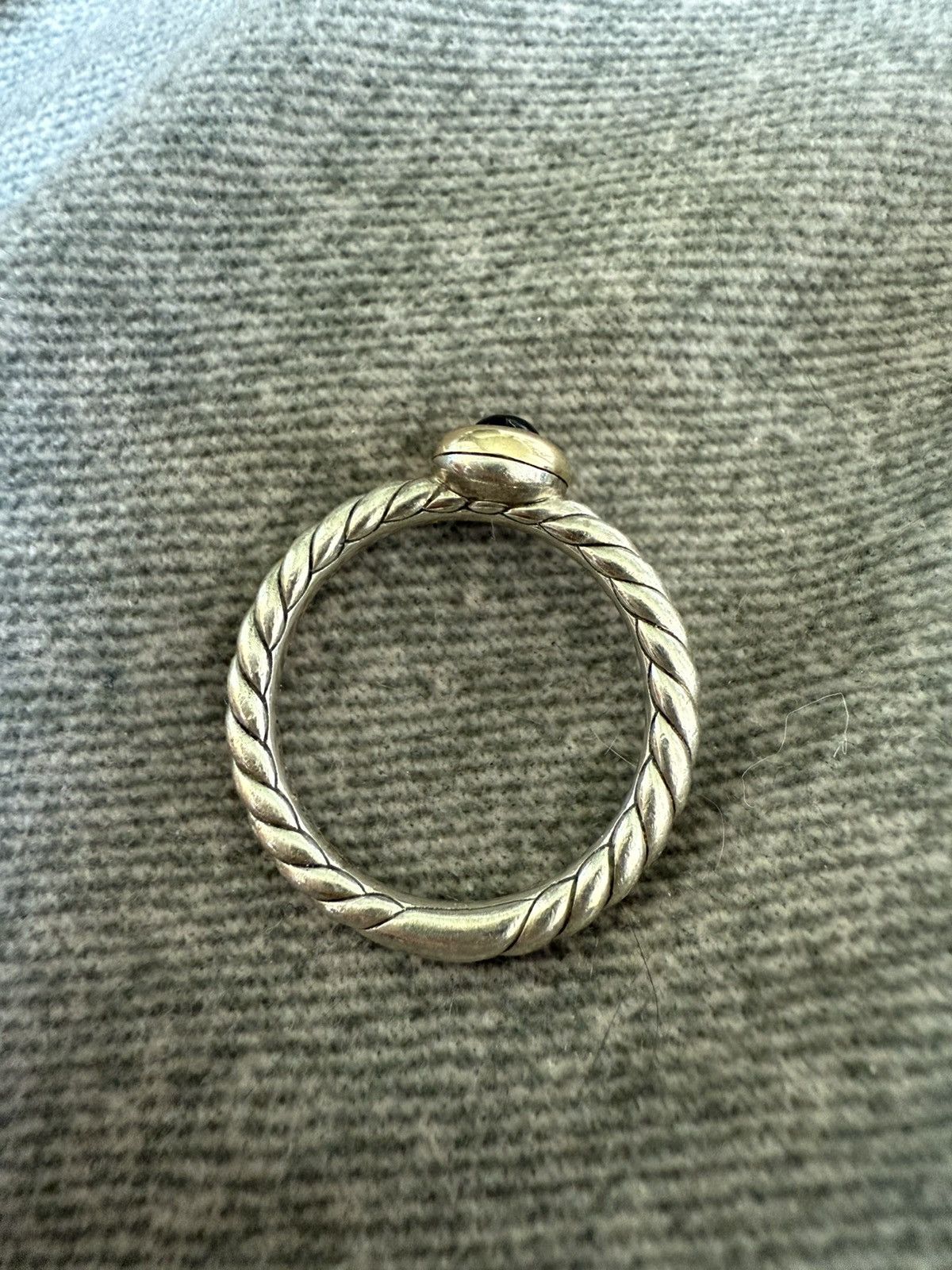 David Yurman David Yurman Petite Cable Silver 14K Yellow Gold Black Onyx Size ONE SIZE - 5 Thumbnail
