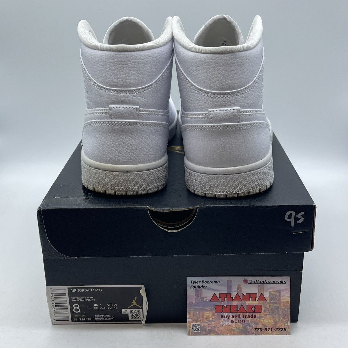 Jordan Brand Air Jordan 1 mid triple white Size US 8 / EU 41 - 3 Thumbnail