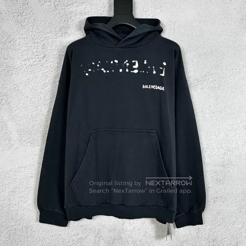 Balenciaga Balenciaga Logo Printed Black Hoodie Size US S / EU 44-46 / 1 - 1 Thumbnail