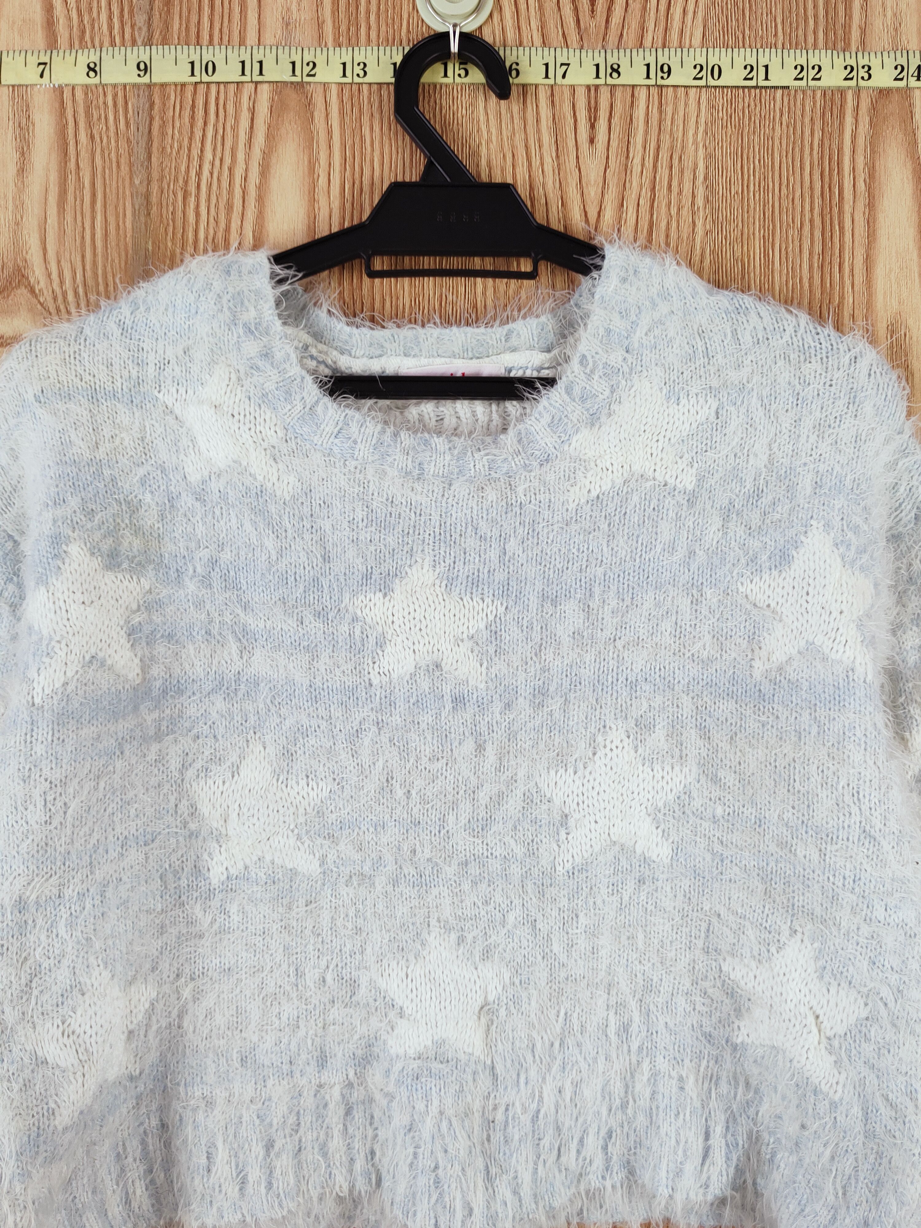 Japanese Brand × Vintage Sorridere Blue White Fur Mohair Knitwear Size M / US 6-8 / IT 42-44 - 2 Thumbnail
