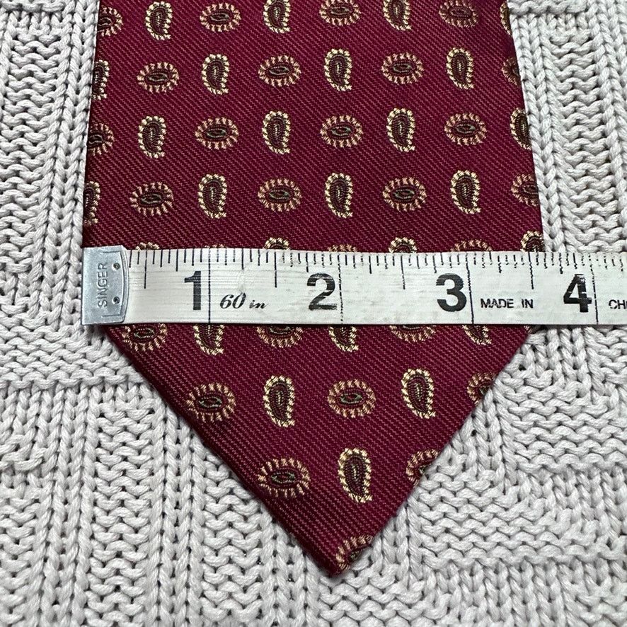 Paul Stuart Paul Stuart maroon small paisley silk tie Size ONE SIZE - 5 Thumbnail