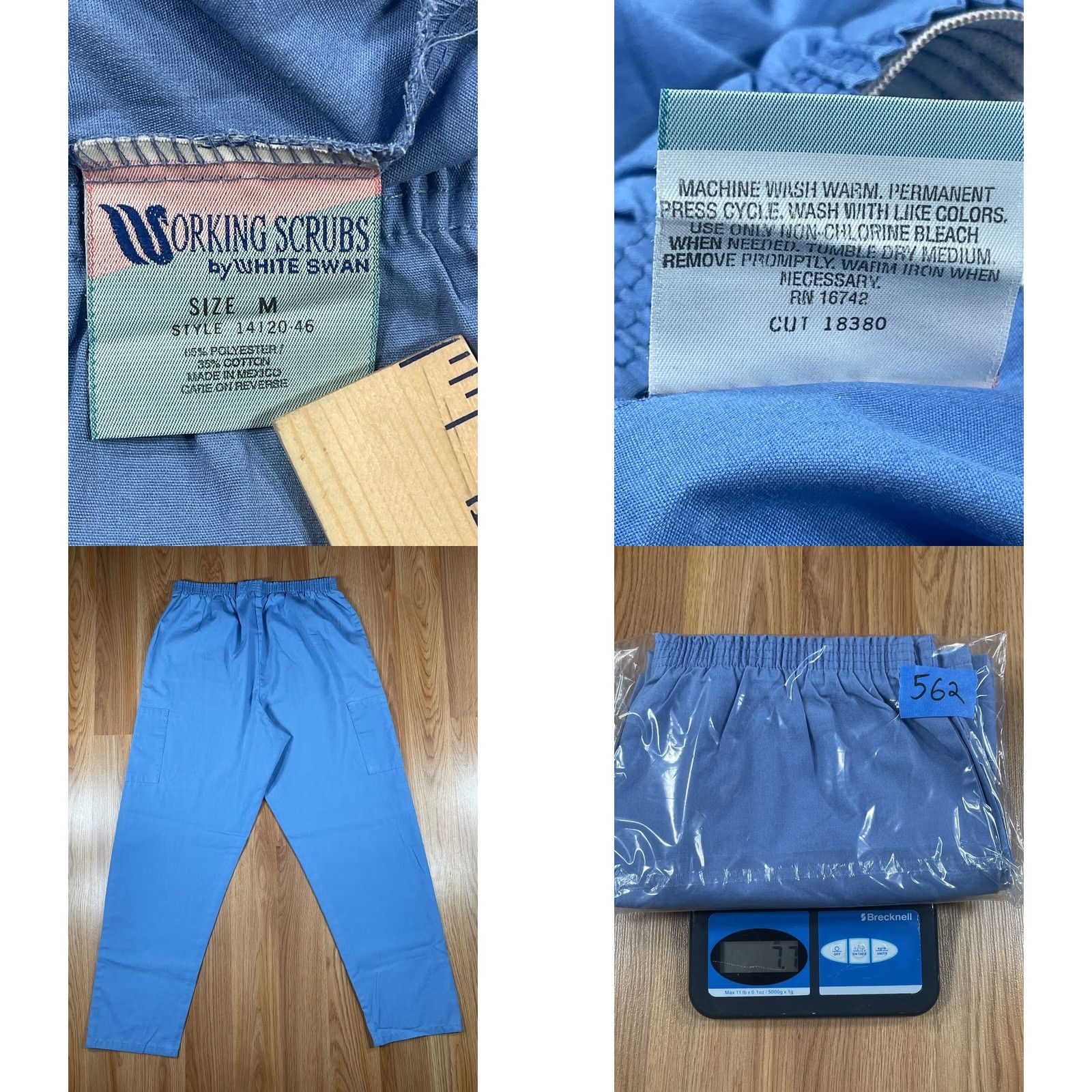 Vintage Working Scrubs BY White Swan Scrub Pants Bottom Womens Size M Medium Blue Cotton Blend Solid 90s 2000s Womens Size 32" / US 10 / IT 46 - 8 Thumbnail