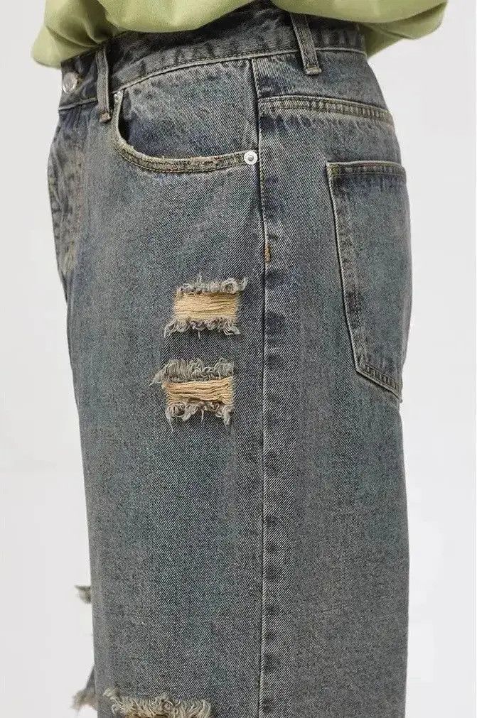Japanese Brand Distressed denim hole jeans y2k pants Size US 32 / EU 48 - 5 Thumbnail