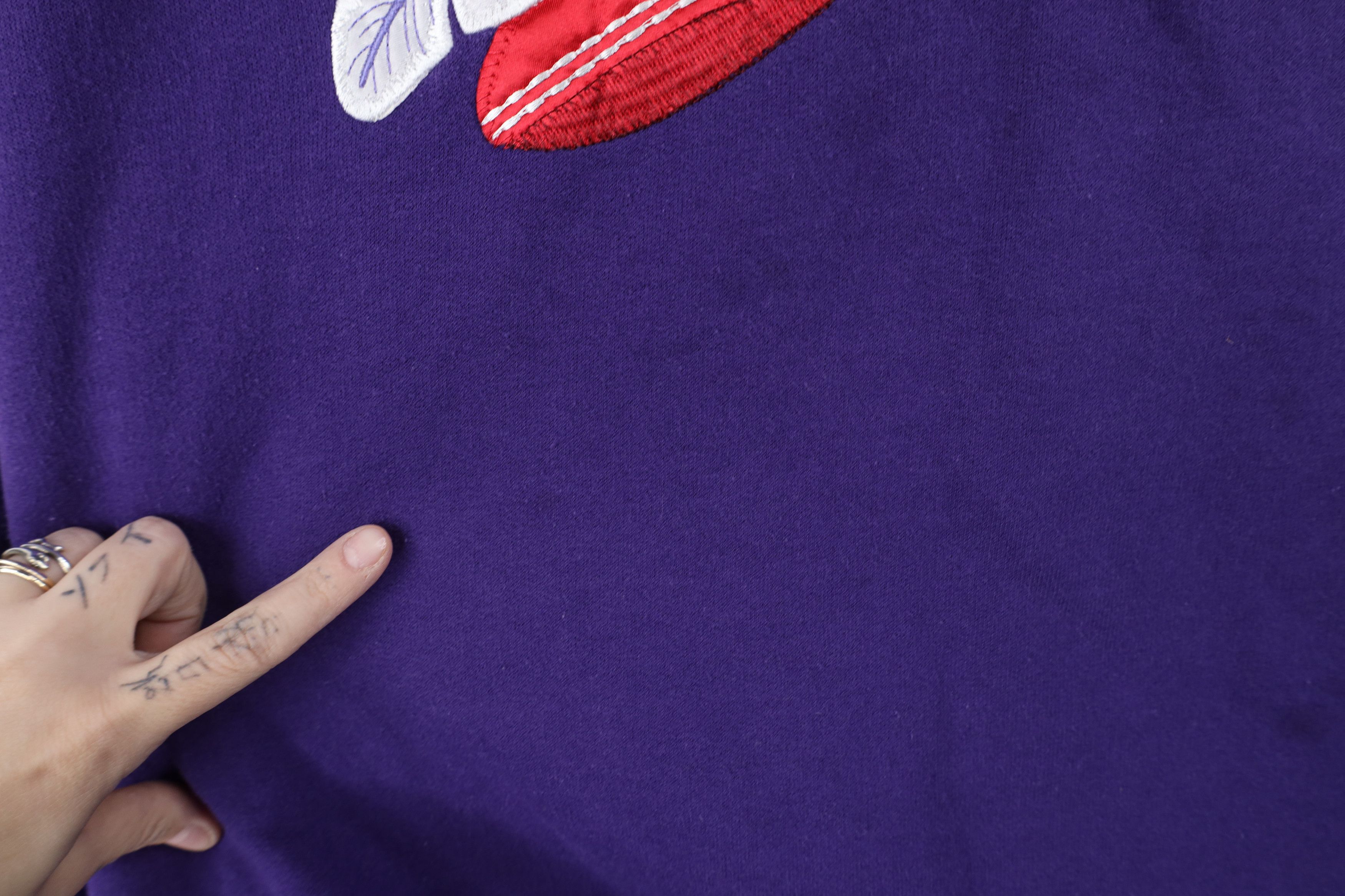 Vintage Vintage 90s Streetwear Head Layered Sweatshirt Purple Size XXL / US 16-18 / IT 52-54 - 7 Thumbnail