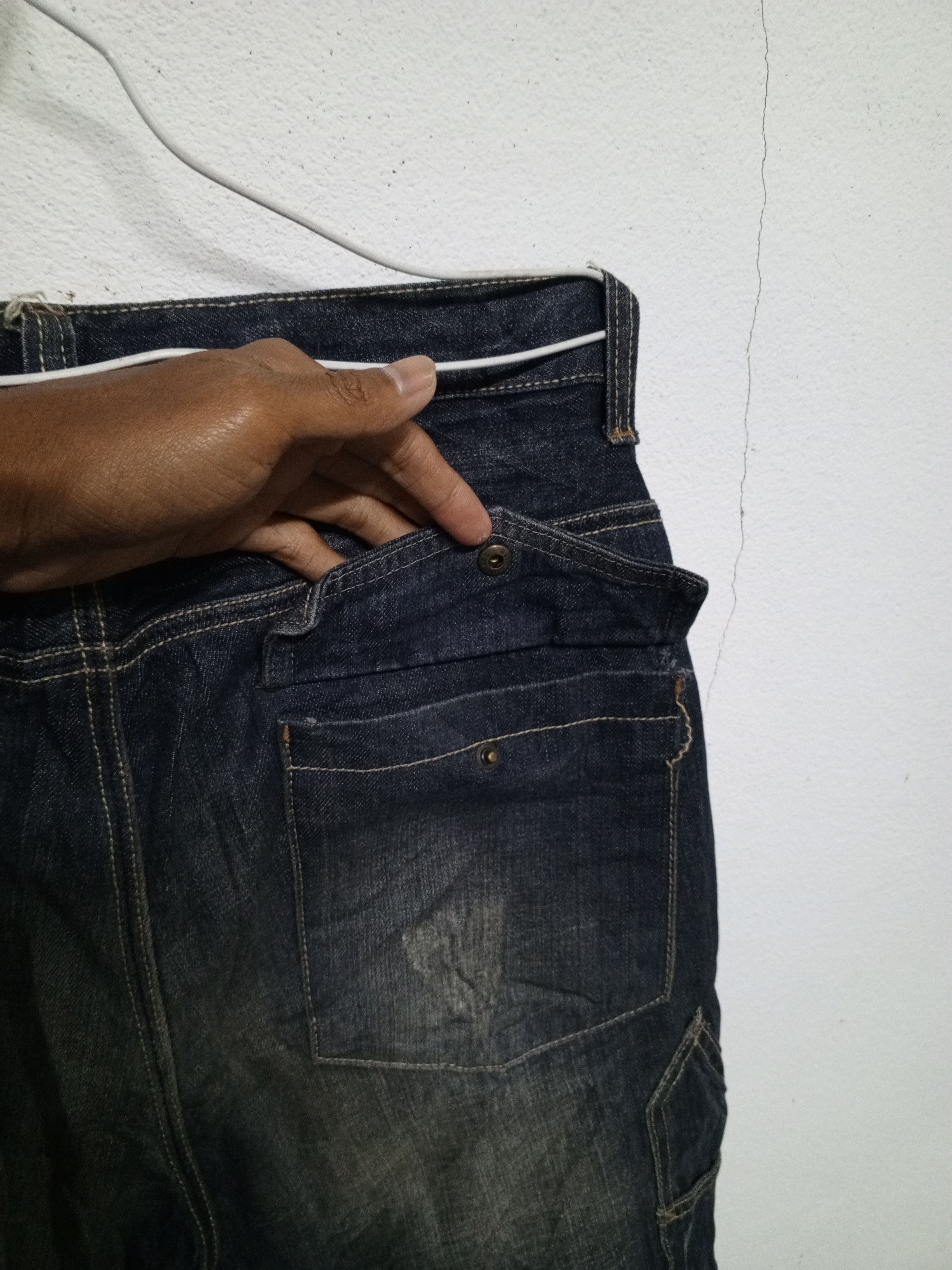 Japanese Brand 🔥Japan Free Gate Distressed Denim Double Knee Bush Pant🔥 Size US 26 / EU 42 - 12 Thumbnail