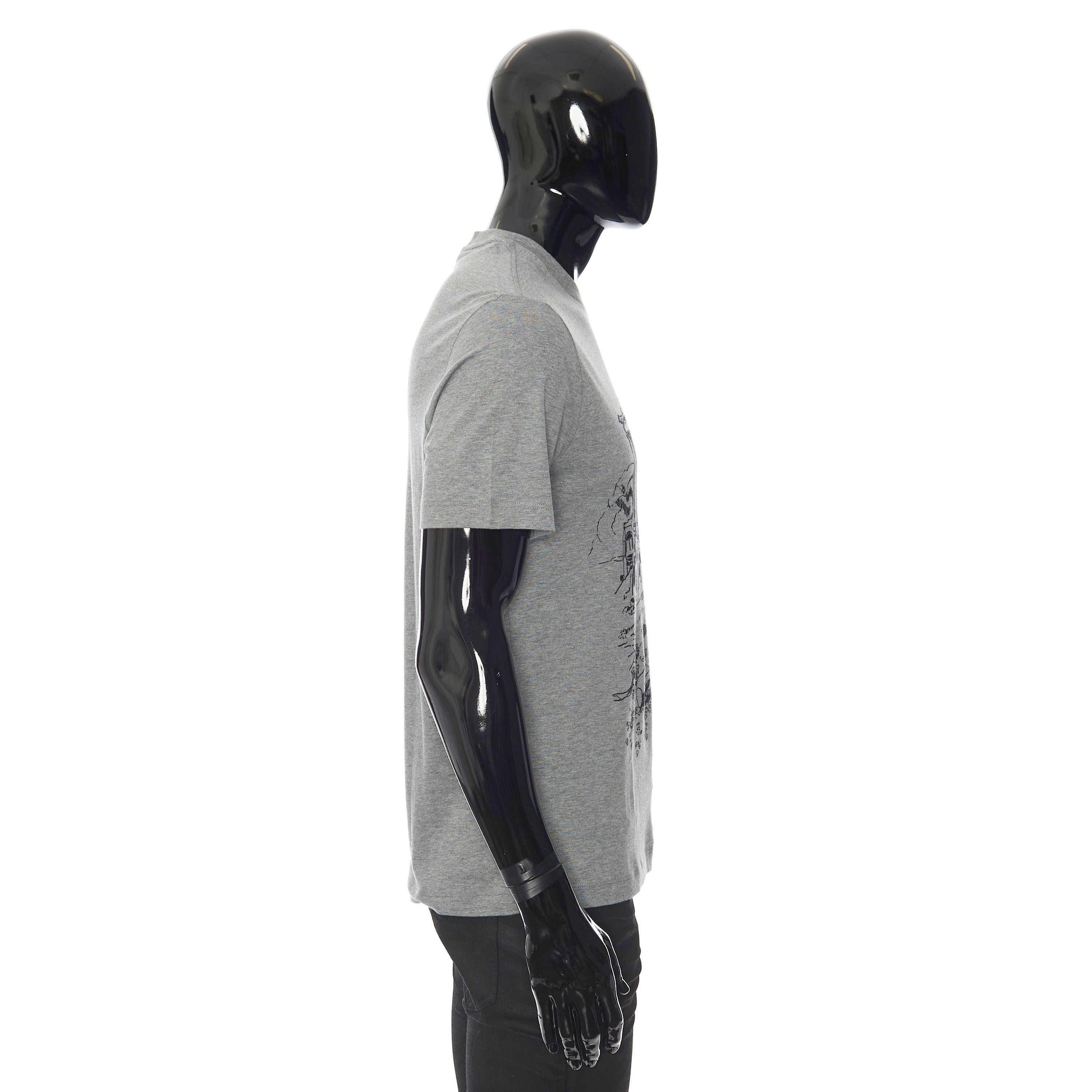 Brioni Crewneck Tshirt In Grey Printed Cotton Jersey 3XL Size US XXL / EU 58 / 5 - 7 Thumbnail
