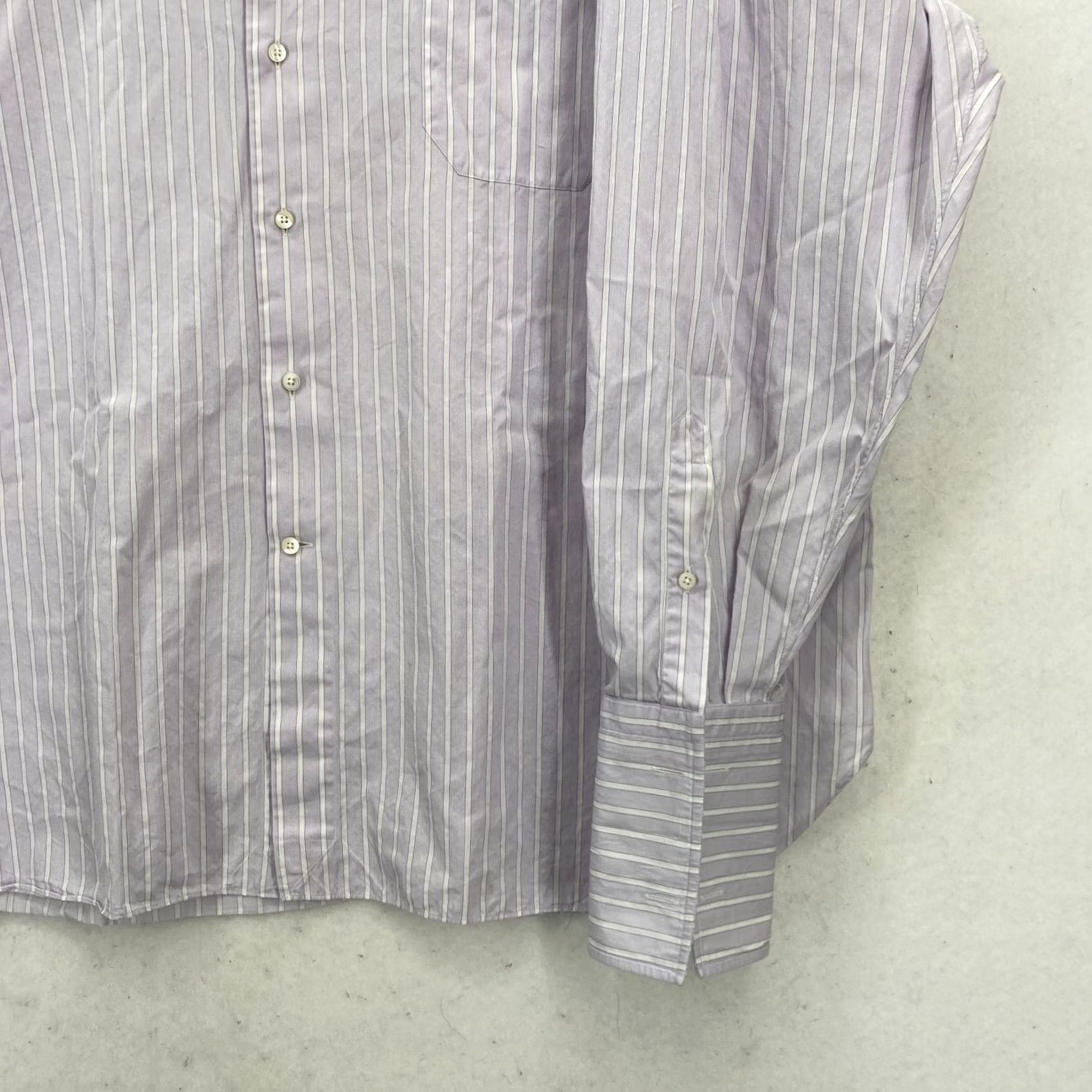 Ermenegildo Zegna Ermenegildo Zegna Su Misura Terry Philbin Dress Shirt Mens Small Purple Striped Shirt Mens Small Purple Striped Size 36R - 3 Thumbnail