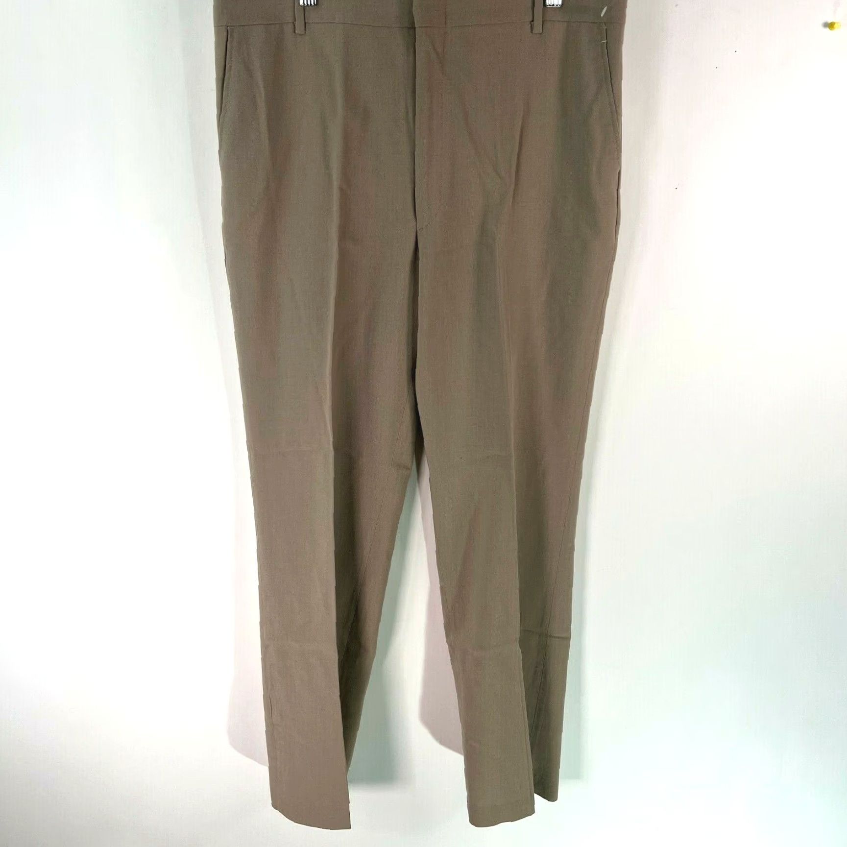 Vintage Vintage Adolfo Mens Dress Pants Solid Tan Size 36X32 Mid Rise Straight Leg Business Casual Size US 36 / EU 52 - 2 Thumbnail