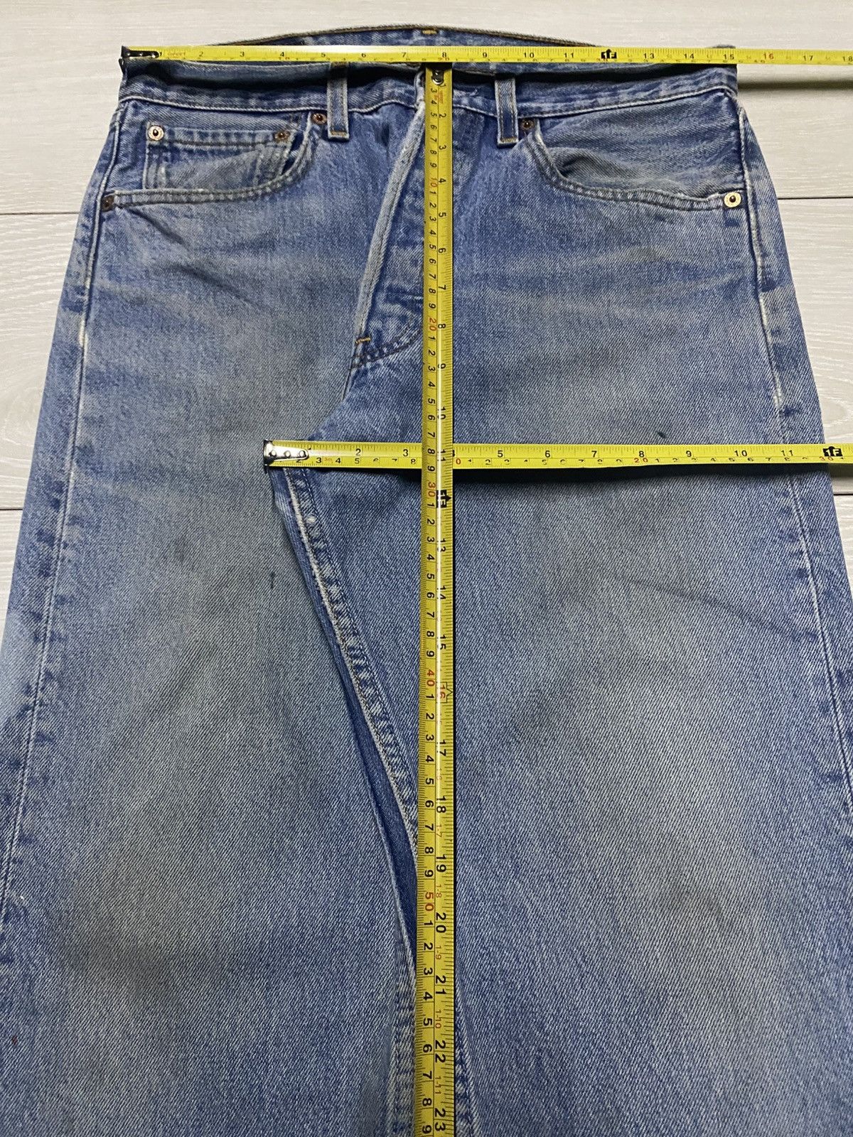 Levi's Levis 501 Y2k Faded Wash Bleach Distressed Jeans Size US 30 / EU 46 - 14 Thumbnail