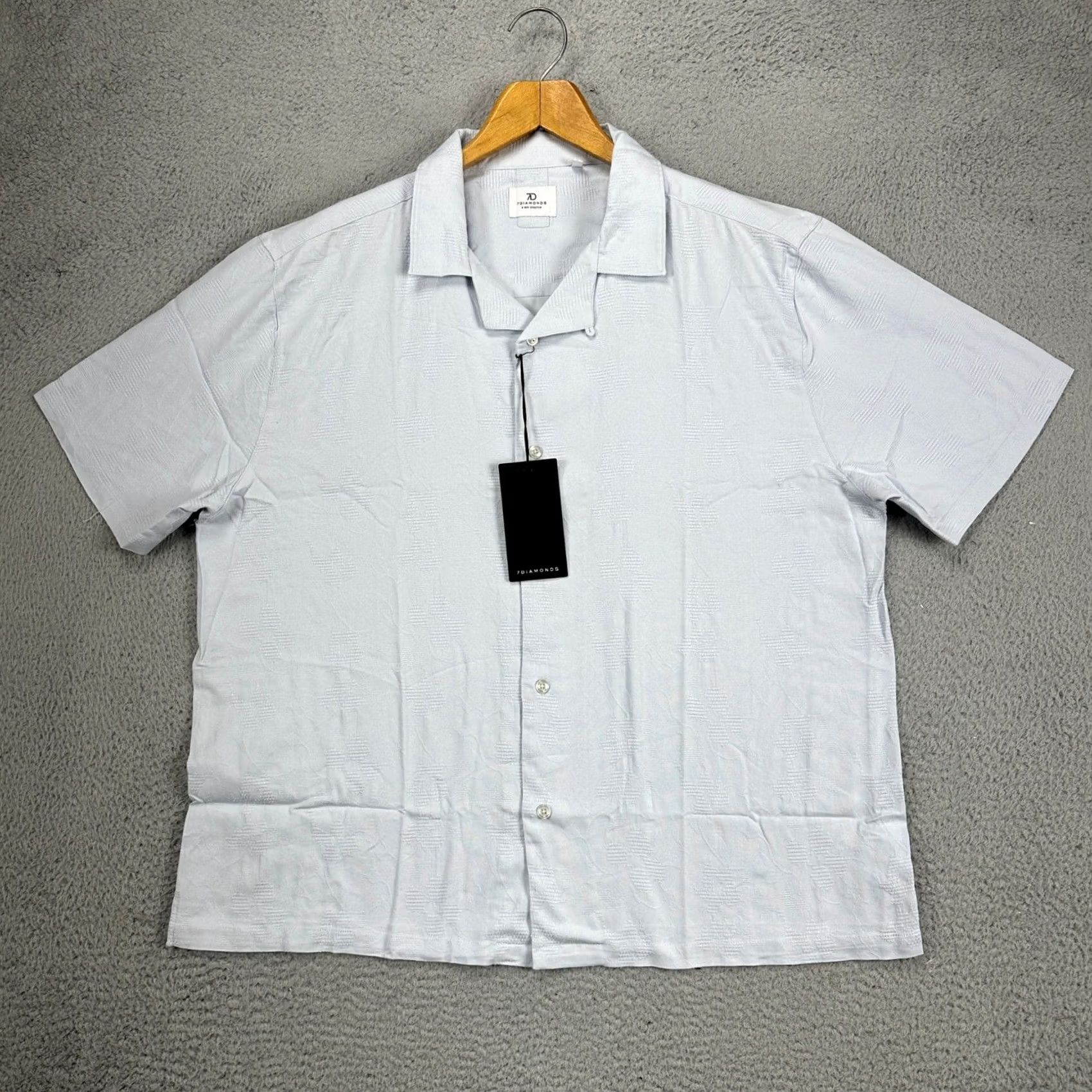 Vintage 7 Diamonds Caspian Camp Shirt 7D Mens Button-Up 2XL Light Blue 4 Way Stretch NEW Size US XXL / EU 58 / 5 - 3 Thumbnail