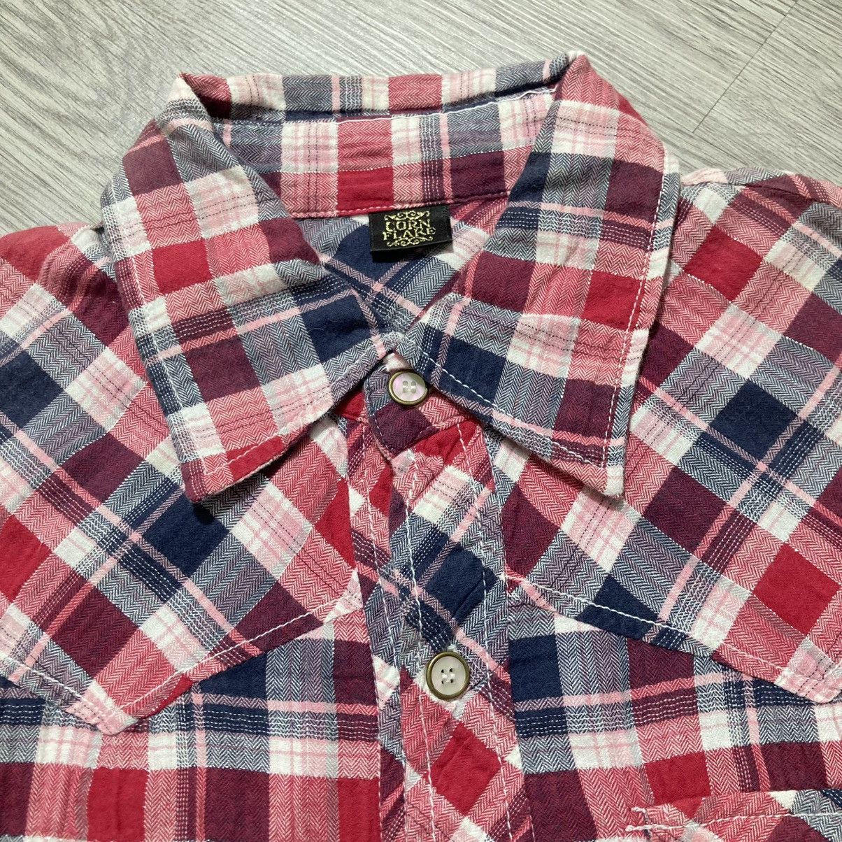 20471120 2000s Corn Flake Poem Logo Western Plaid Shirt Button Up Size US L / EU 52-54 / 3 - 10 Thumbnail