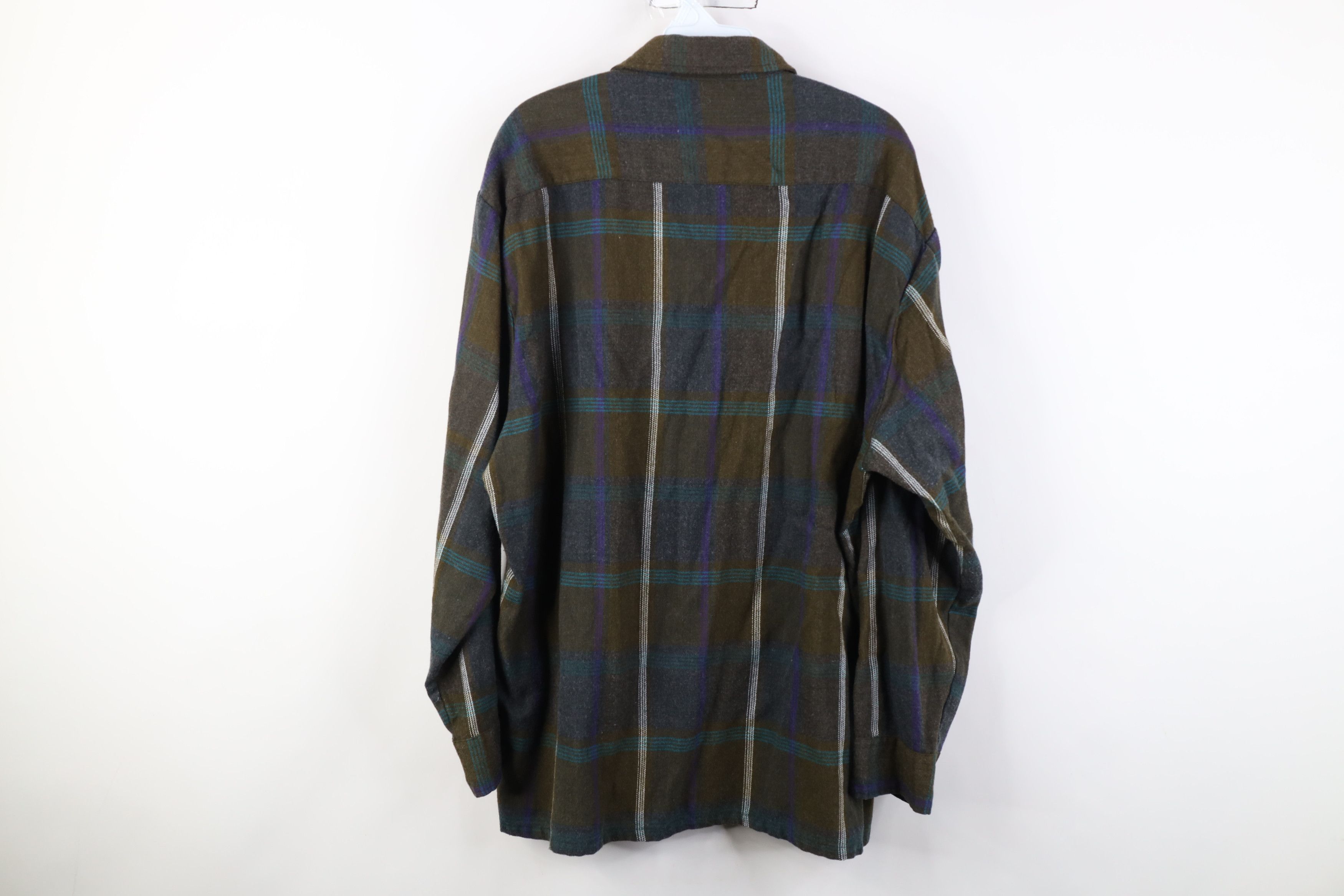 Vintage Vintage 70s 80s Streetwear Knit Collared Button Shirt Plaid Size US XL / EU 56 / 4 - 11 Thumbnail