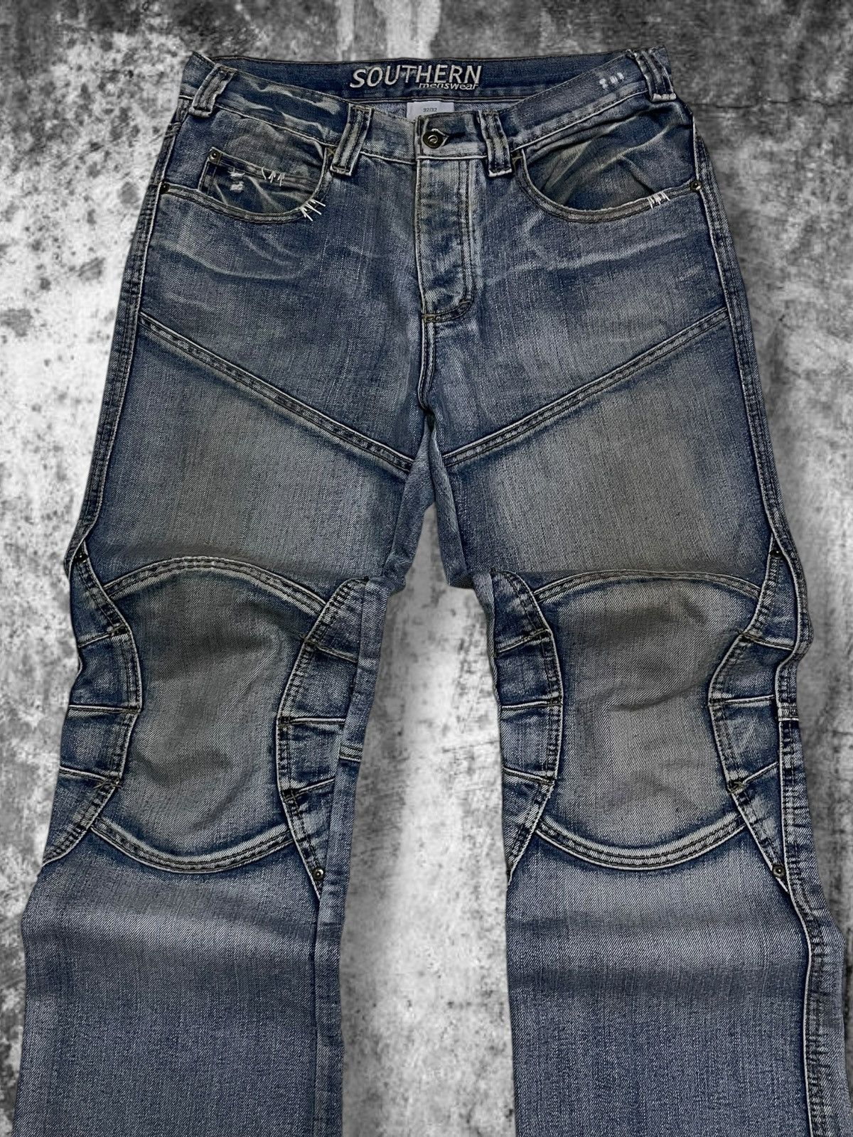 Japanese Brand Vintage 90’s Designer Southern Distressed Dirt Bikers Denim Size US 32 / EU 48 - 5 Thumbnail