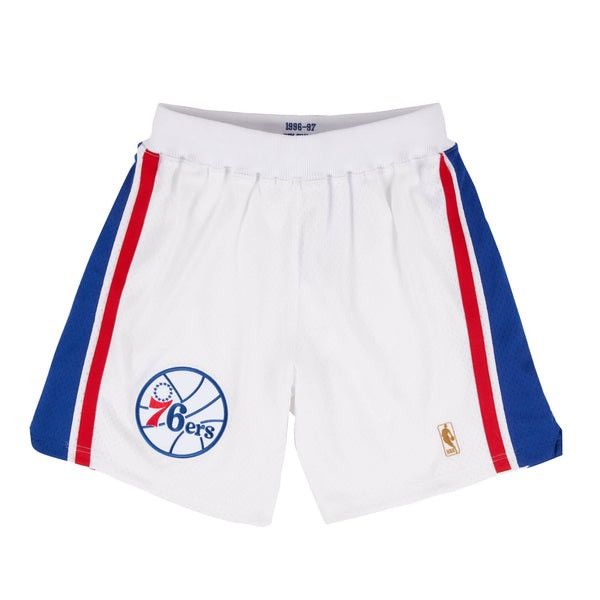 Image of Mitchell Ness Mitchell & Ness Philadelphia 76Ers Sixers Authentic Shorts in White, Men's (Size 30)