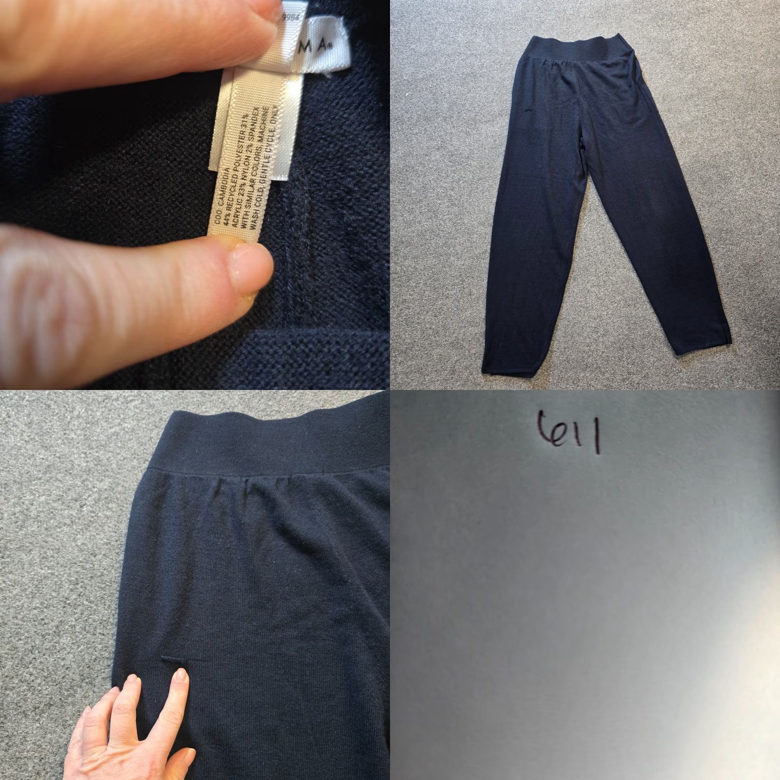 Vintage Soma Pants Womens Size Medium Blue Knit 24/7 Tapered Pockets Lounge Casual Sleep Pants Ankle Inseam 30 in Regular Rise Mid 8.5-10.5 in Size 32" / US 10 / IT 46 - 8 Thumbnail