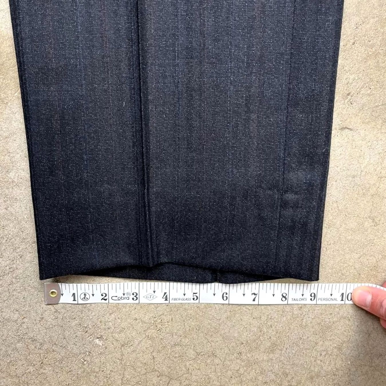 Vintage VINTAGE 80s Wool pleated dress pants Navy blue Trousers 32x31 pinstripe Mens Size US 32 / EU 48 - 7 Thumbnail