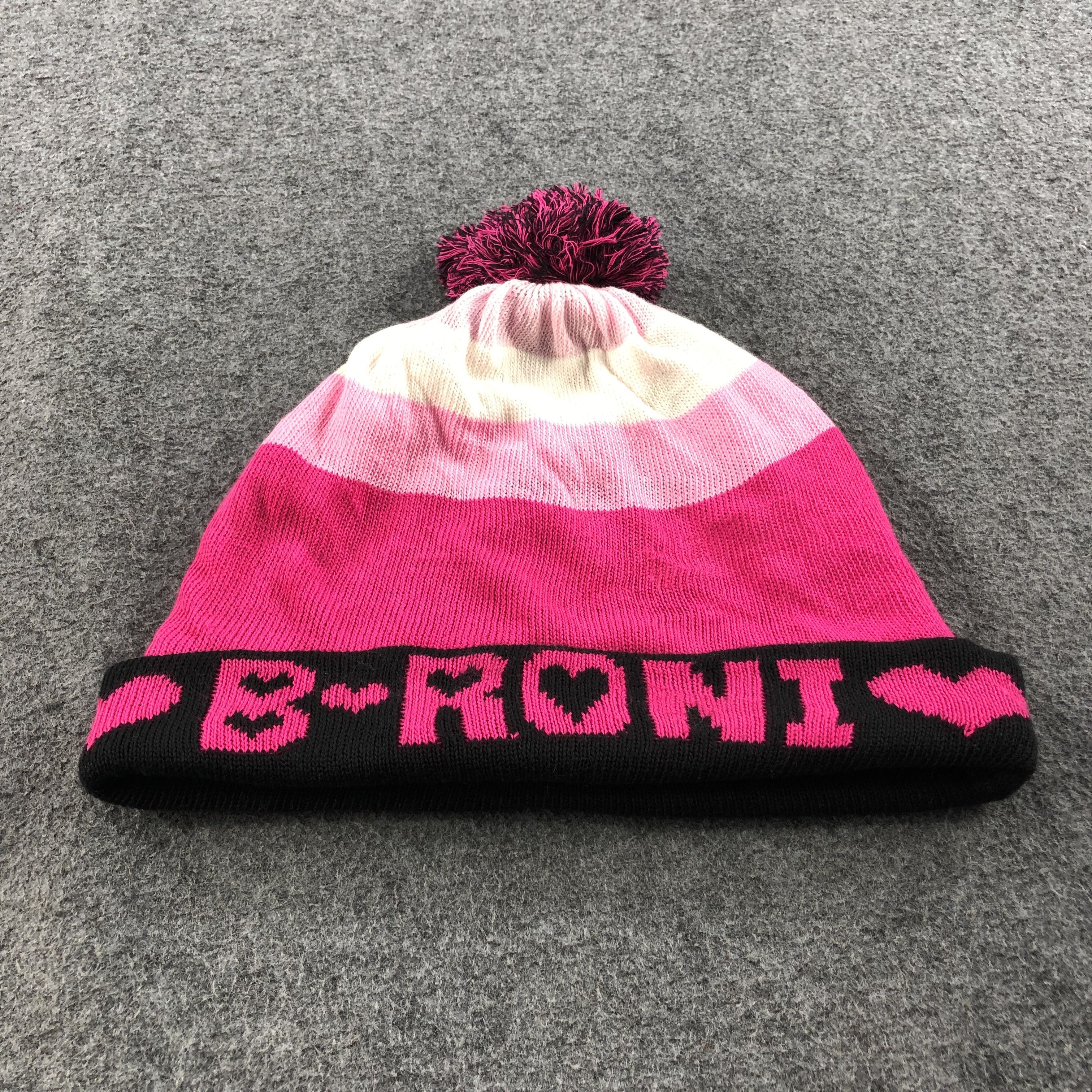 Japanese Brand Unknown Bronz Roni Pink Bobble Beanie Snowcap Snow Hat B314 Size ONE SIZE - 3 Thumbnail