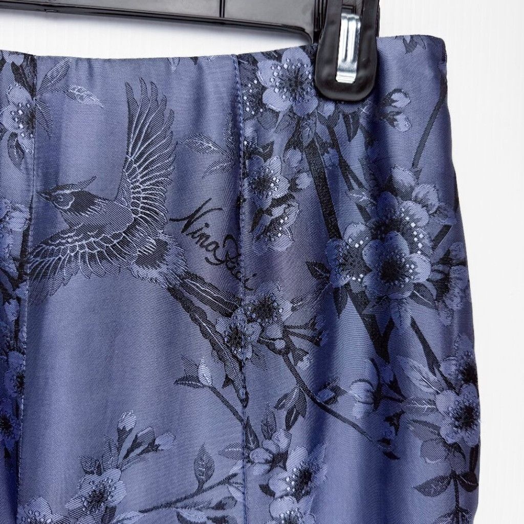 Nina Ricci NINA RICCI Haute Paris VTG Lilac Flowers Tailored Trouser 40 Size 30" / US 8 / IT 44 - 4 Thumbnail