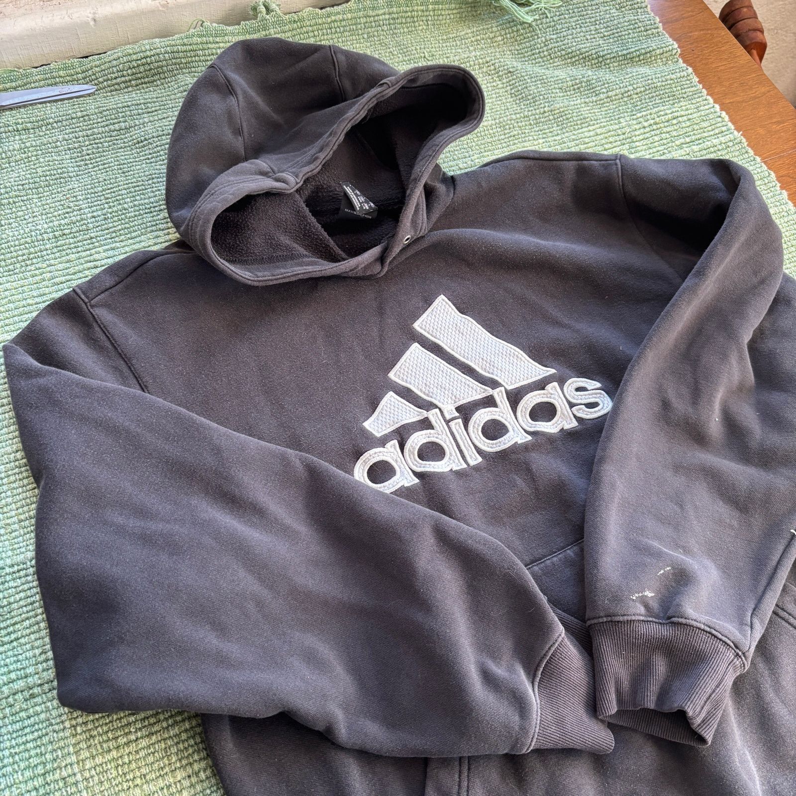 Adidas Vintage faded black baggy adidas hoodie size large Size US L / EU 52-54 / 3 - 1 Thumbnail