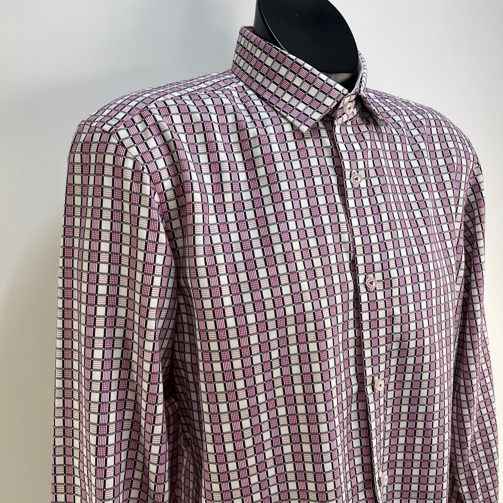 Vintage Robert Graham Button Down Shirt Check Grid Print Size US M / EU 48-50 / 2 - 2 Thumbnail