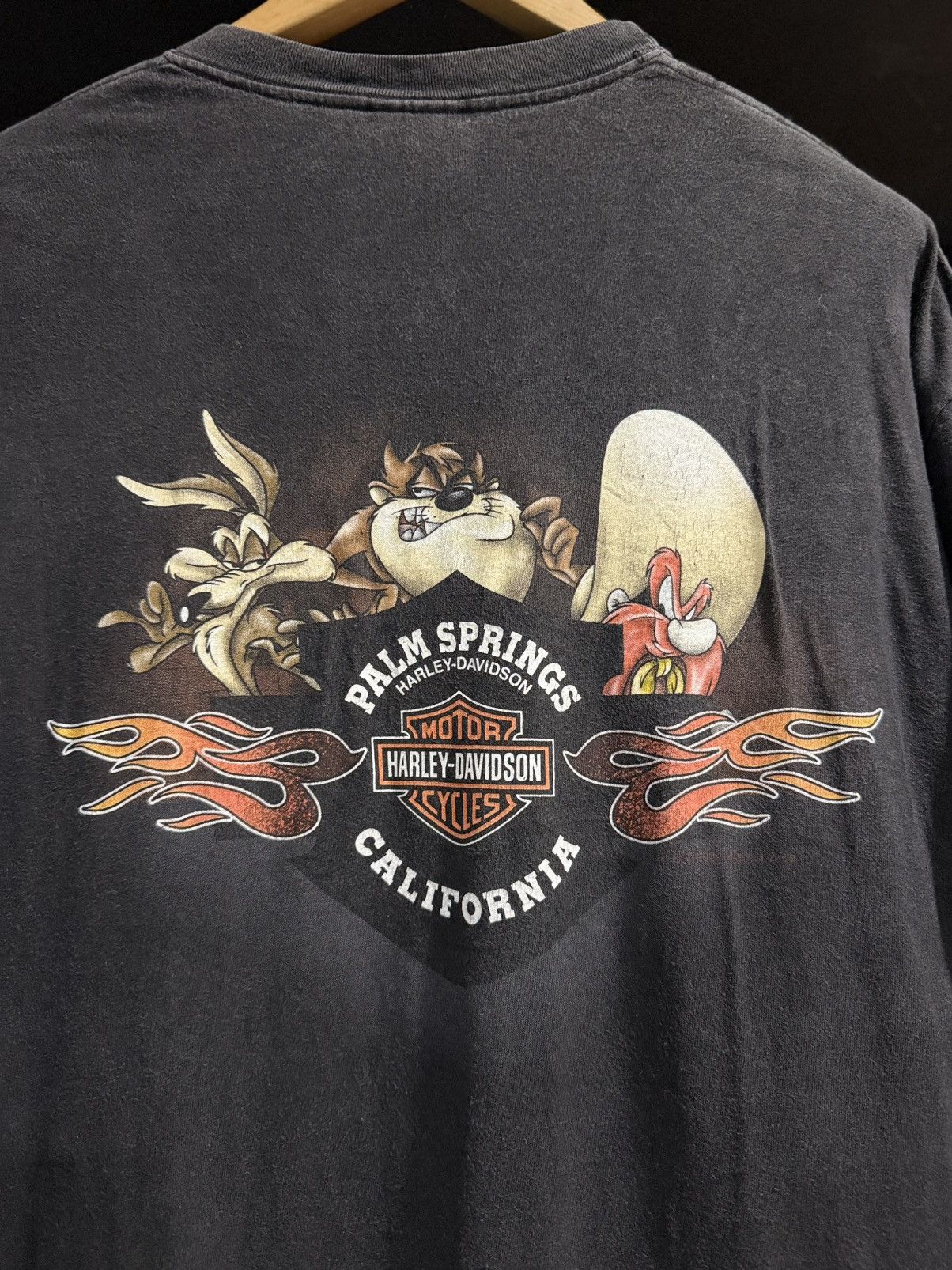 Harley Davidson Vintage Harley Davison Wild Animals Black Taz Faded Tee Size US XL / EU 56 / 4 - 9 Thumbnail