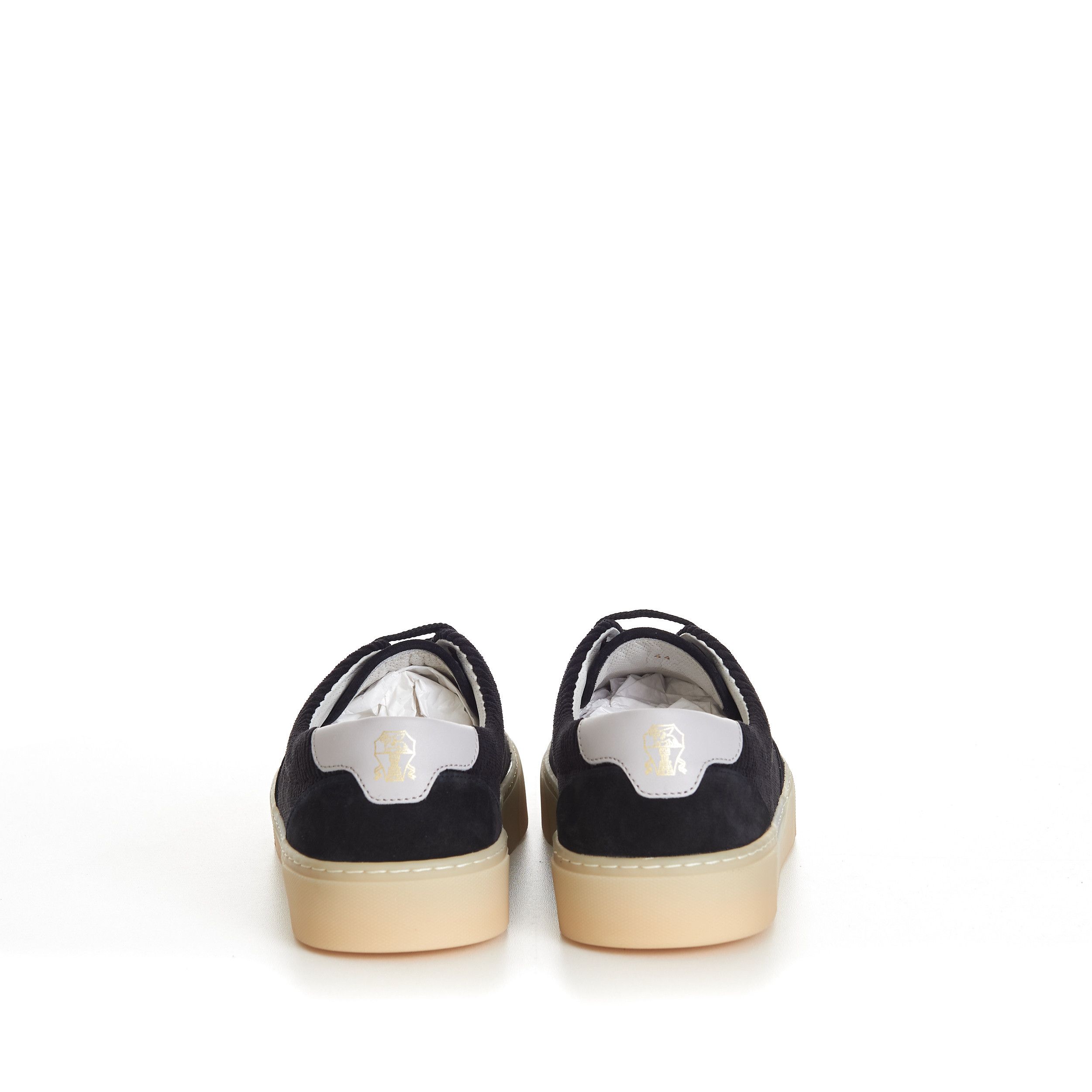 Brunello Cucinelli Black Washed Suede And Techno Corduroy Sneakers Size US 11 / EU 44 - 6 Thumbnail