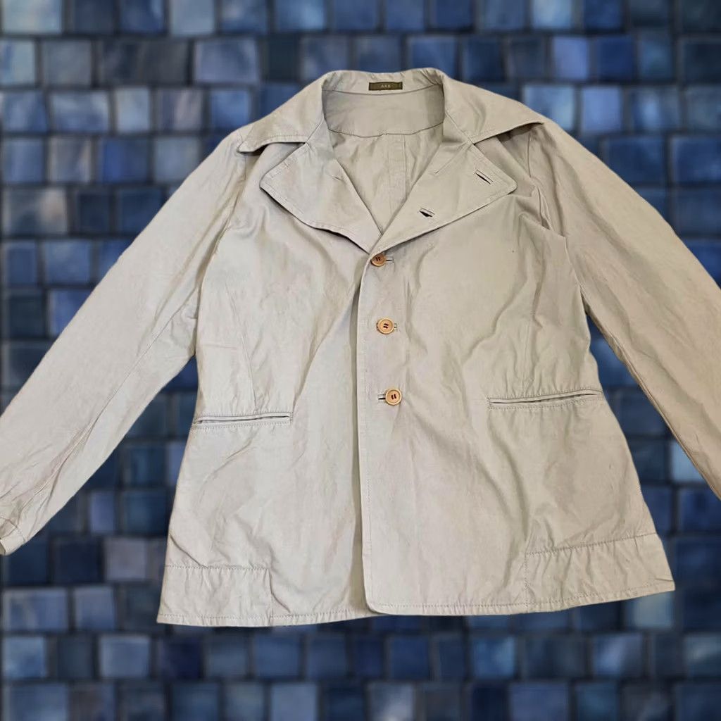Yohji Yamamoto YOHJI YAMAMOTO A.A.R. CHESTER COAT SIZE M GRAY BEIGE COTTON SHORT USED MEN Size US 31 - 1 Thumbnail