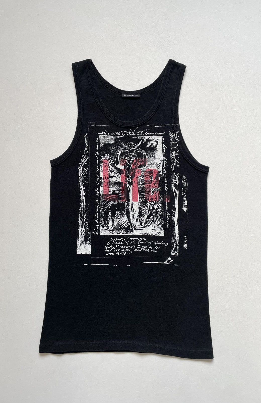 Ann Demeulemeester S/S 03 Patti Smith ‘LIFE’ Poem Print Vest Size S / US 4 / IT 40 - 1 Thumbnail