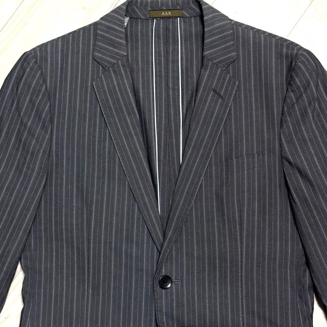 Yohji Yamamoto YOHJI YAMAMOTO X A.A.R RENOWN TAILORED JACKET GRAY COTTON STRIPE MEN SIZE M USED Size US M / EU 48-50 / 2 - 5 Thumbnail
