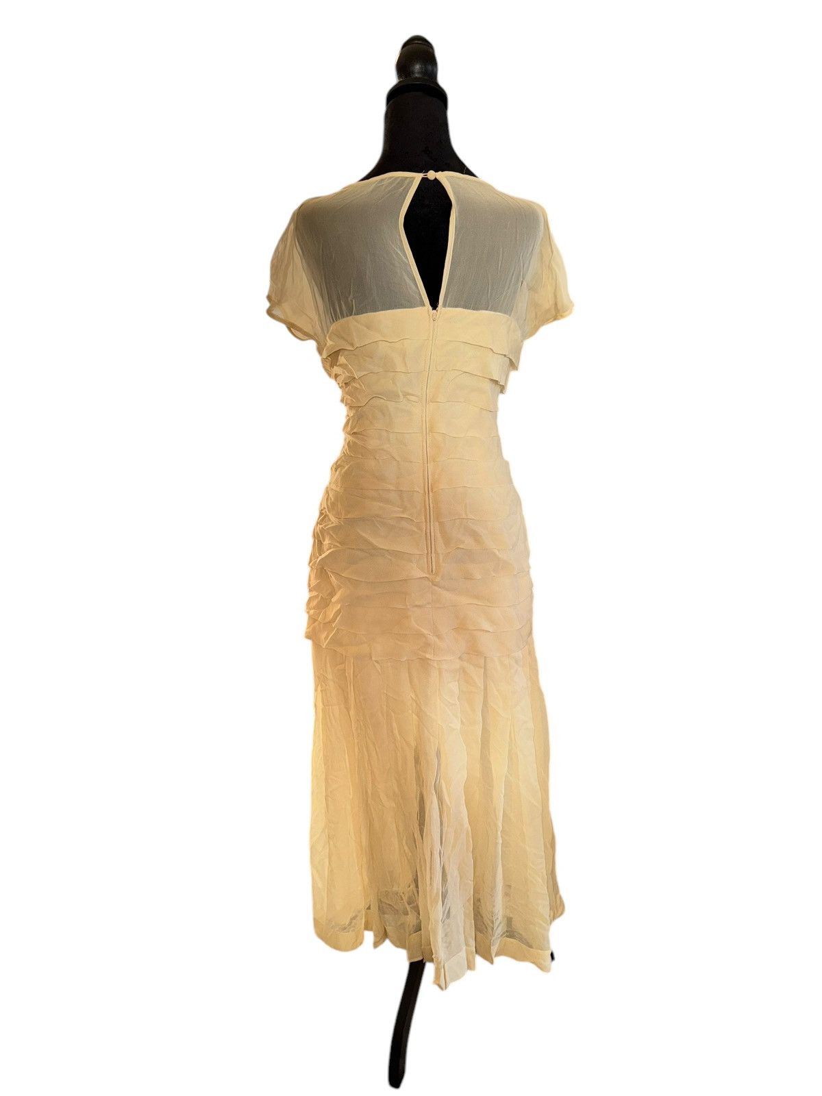 Vintage VTG Dreamy Sheer Ruffled layered SILK Maxi Formal Dress Size M / US 6-8 / IT 42-44 - 7 Thumbnail
