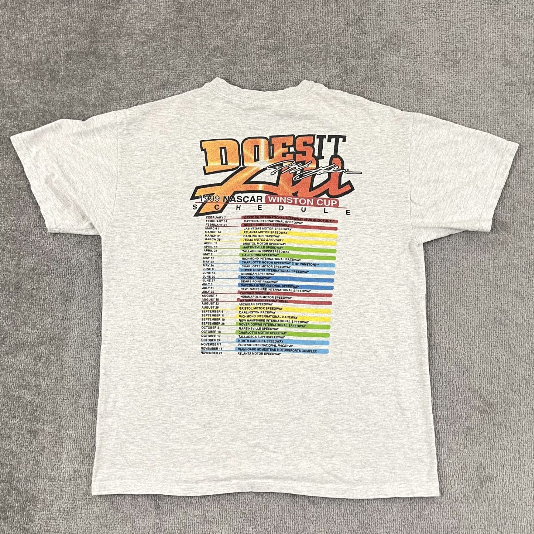 NASCAR VINTAGE Competition JEFF GORDON Shirt Mens Large Gray Graphic Nascar Double-Sided Tee 1999 Size US L / EU 52-54 / 3 - 2 Thumbnail