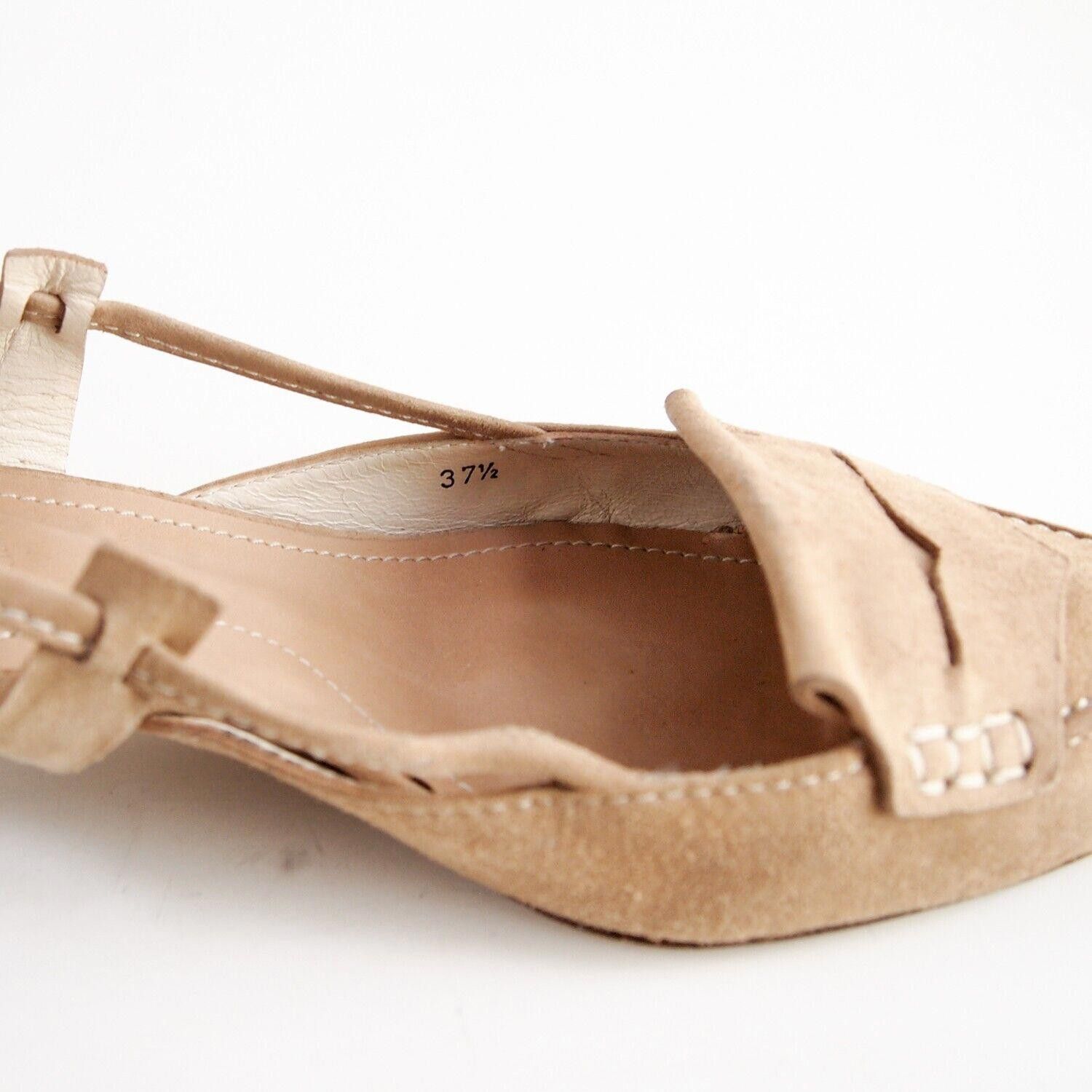 Tod's TODs Slingback Sandal Pointy Toe Mid Heel Tan US 7.5 EU 37.5 Size US 7.5 / IT 37.5 - 5 Thumbnail