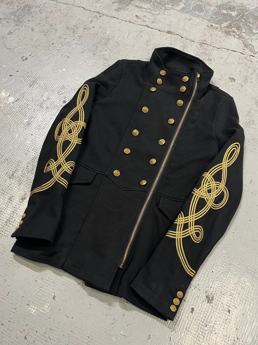 Polo Ralph Lauren 2010s Ralph Lauren Asymmetrical Zip Buttoned Officer Black Jacket Size US S / EU 44-46 / 1 - 4 Thumbnail