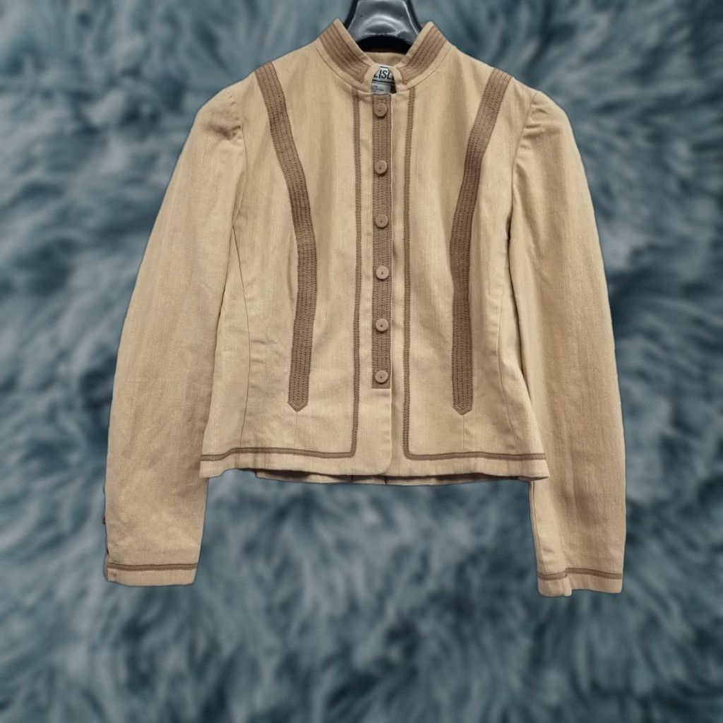 Vintage Carlisle Jacket Beige Button-Up Blazer Pockets Size 10 Size L / US 10 / IT 46 - 1 Thumbnail