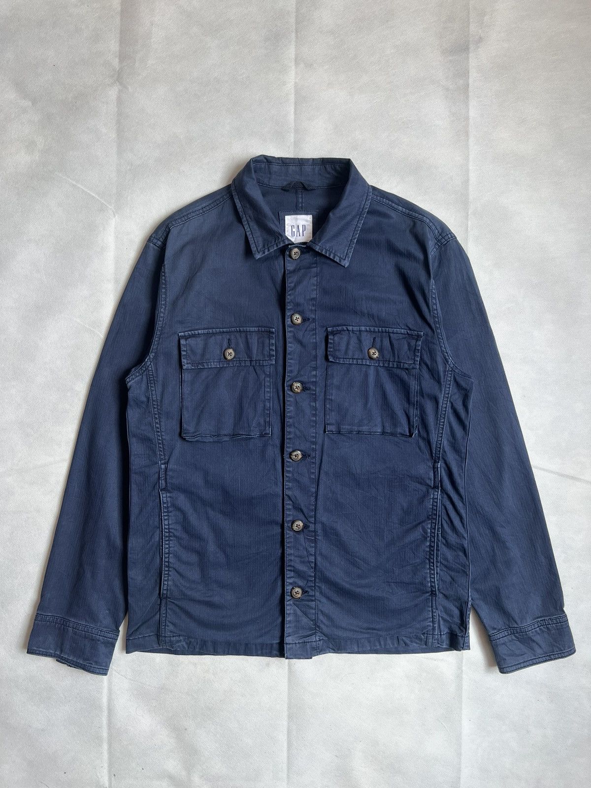 Gap Gap Double Pocket Hickory Stripe Button Up Military Style Size US XS / EU 42 / 0 - 1 Thumbnail
