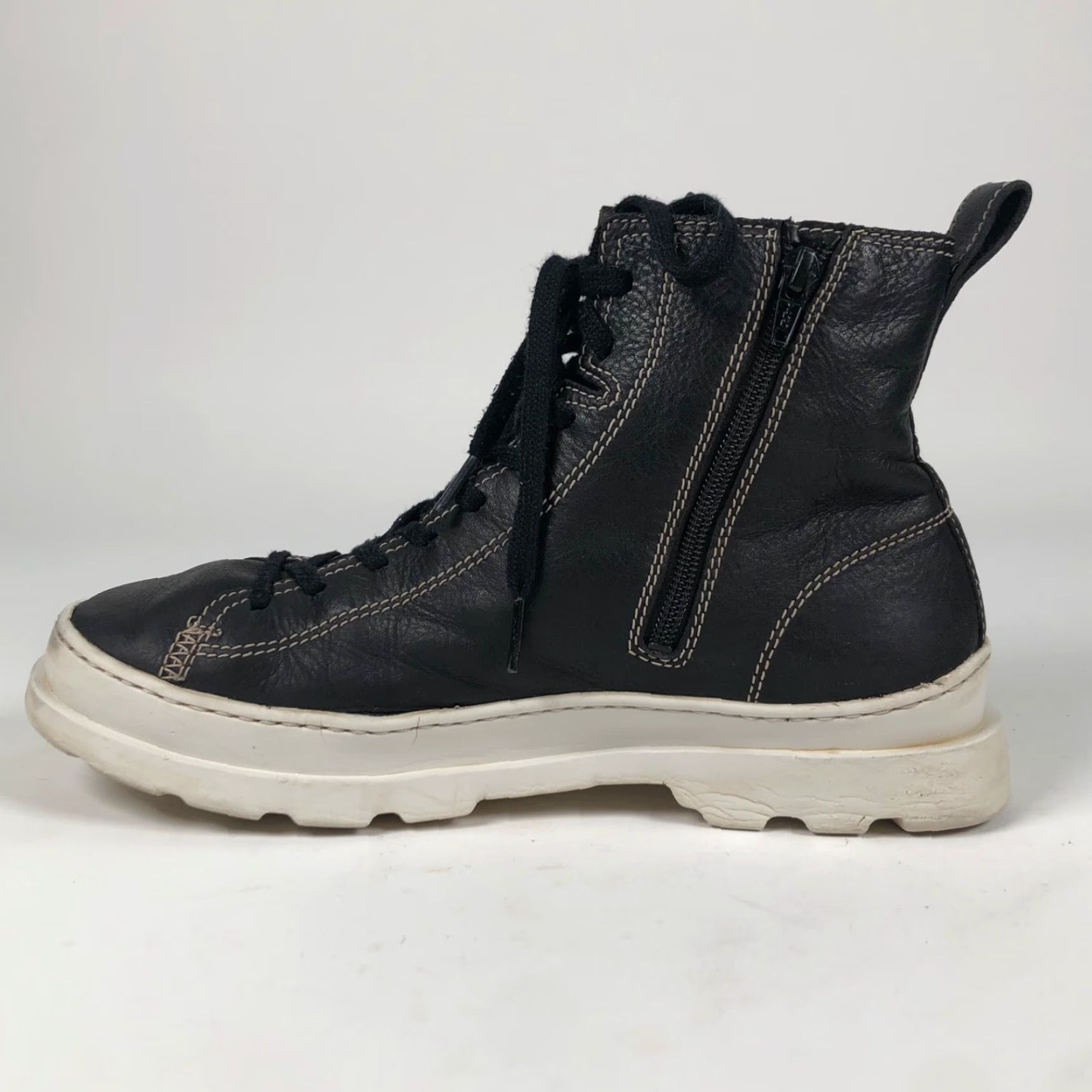 Camper Camper Brutus Womens Size 10.5 / 41 Black Leather Casual Boots Zip Size US 11 / IT 41 - 5 Thumbnail