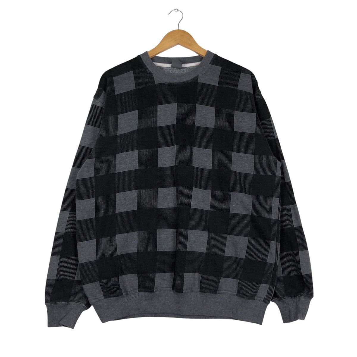 Vintage Checked Box Sweatshirt Rare Streetwear Medium