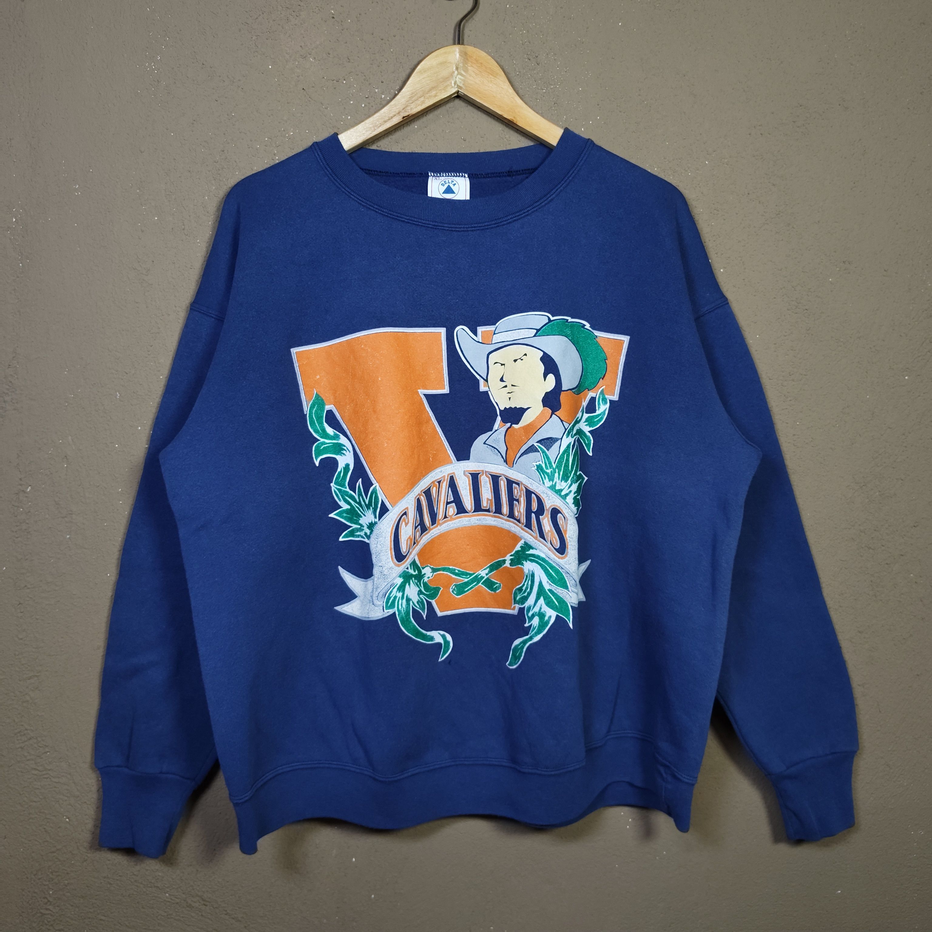 Vintage Vintage 90s VIRGINIA CAVALIERS Big Print Sweatshirt Size US XL / EU 56 / 4 - 1 Thumbnail