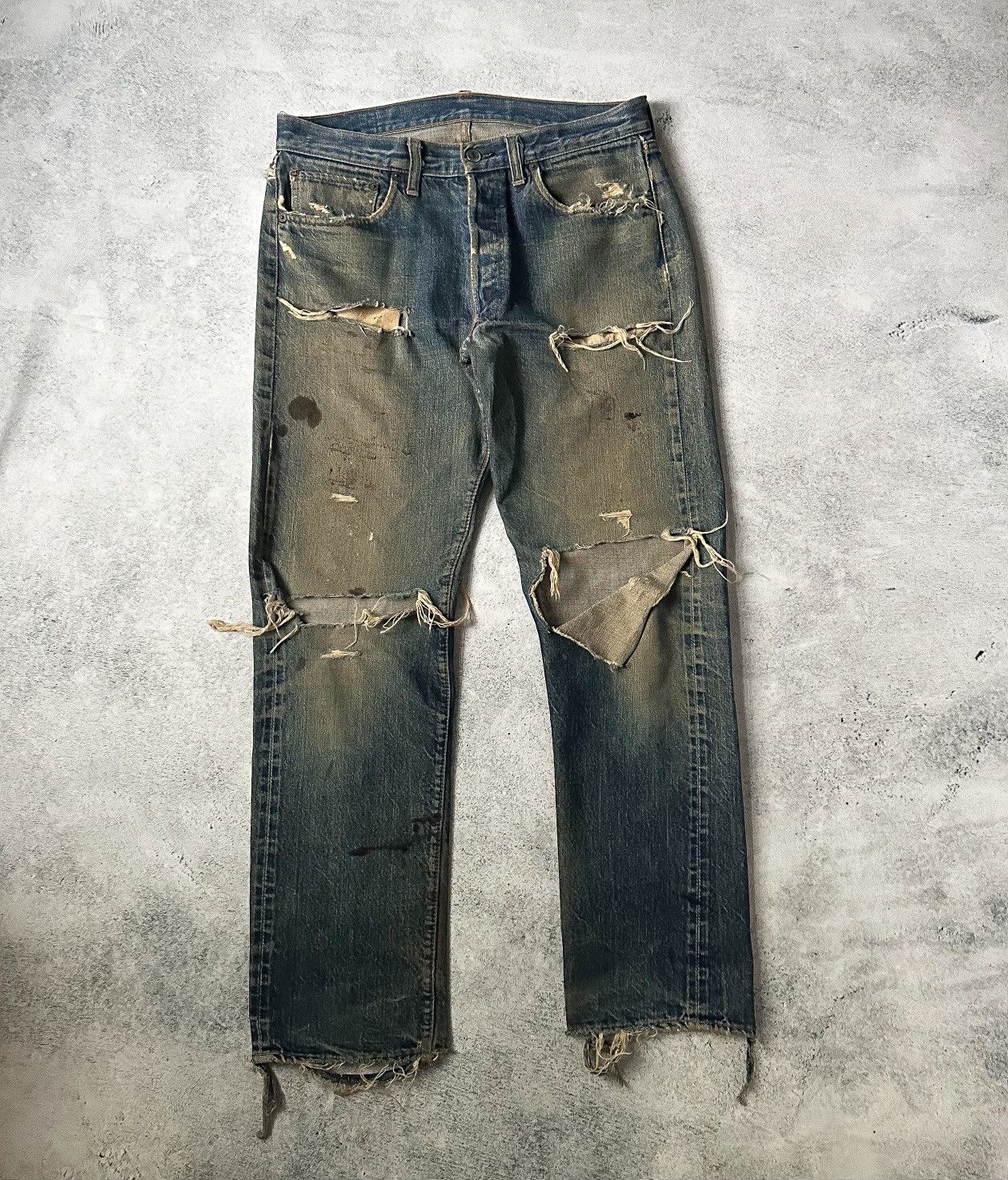 Levi's 70’s Vintage Levis THRASHED Dirt Wash Denim Size US 33 - 1 Thumbnail