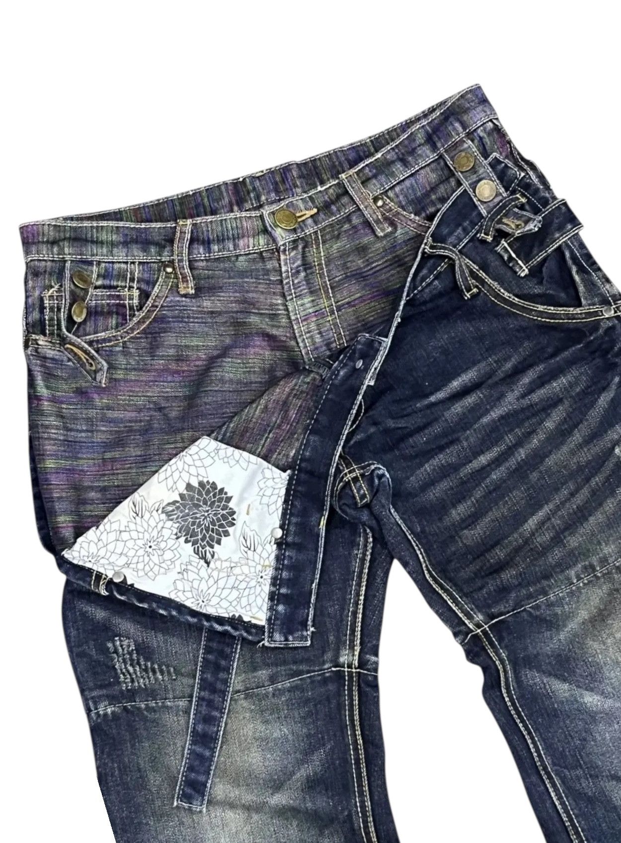 Seditionaries Gumu Int'l Grunge Hybrid Double Waist Jeans W31 Rare Size US 31 - 1 Thumbnail